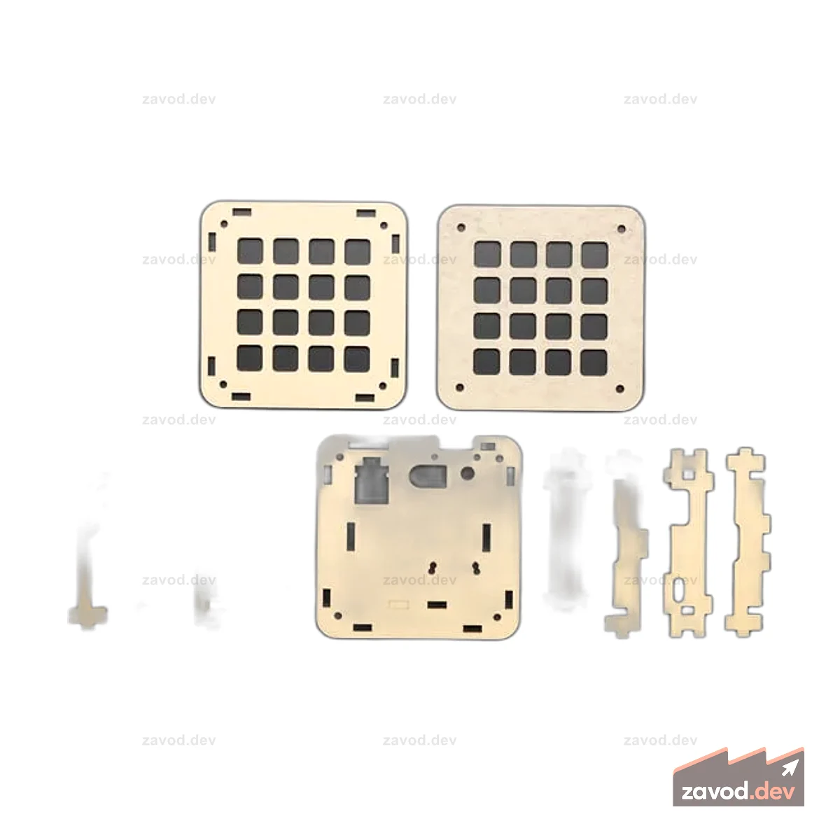 Акриловый корпус Adafruit 4x4 Trellis Feather + комплект оборудования