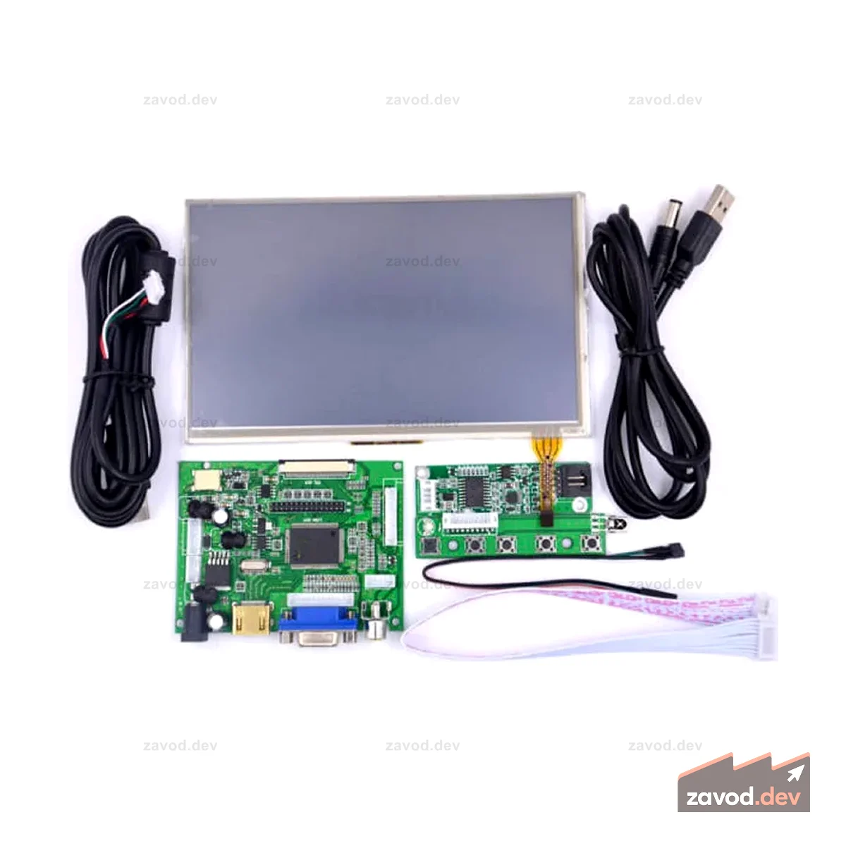 7-дюймовый сенсорный ЖК-дисплей Raspberry Pi с комплектом входной платы HDMI VGA