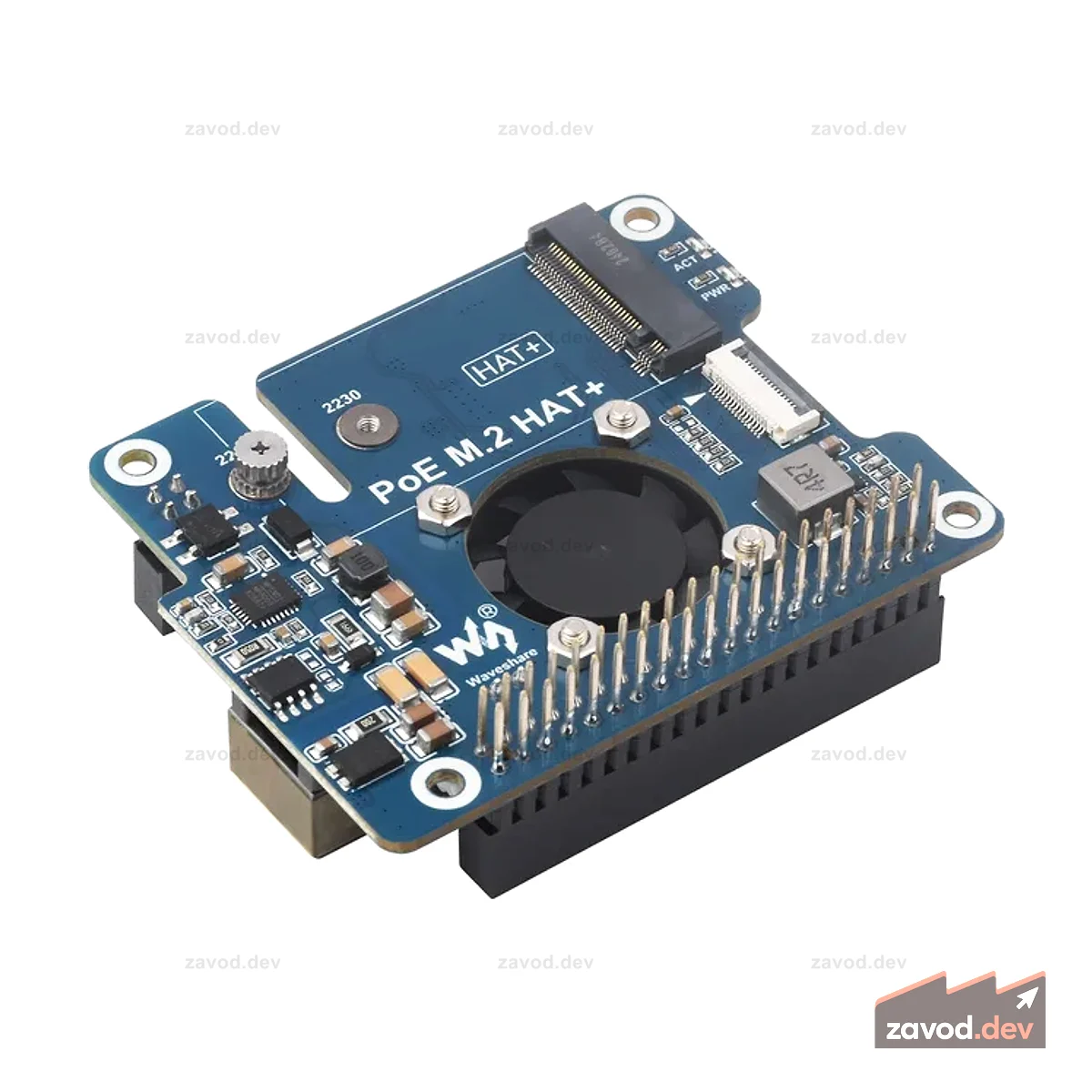 Адаптер Raspberry Pi 5 PCIe — M.2 NVMe с PoE