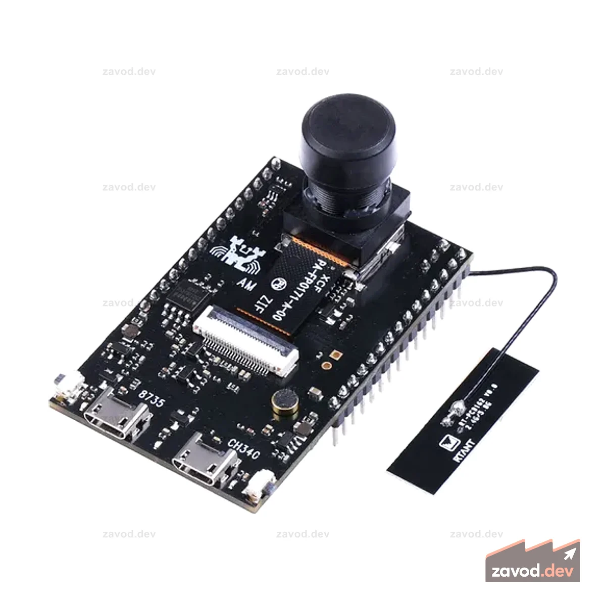 Realtek AMB82-Mini IoT AI-камера Arduino Dev. плата — Wi-Fi и Bluetooth, видео H264/H265, датчик 1080p, несколько входов/выходов, Tensorflow-Lite AI
Плата разработки