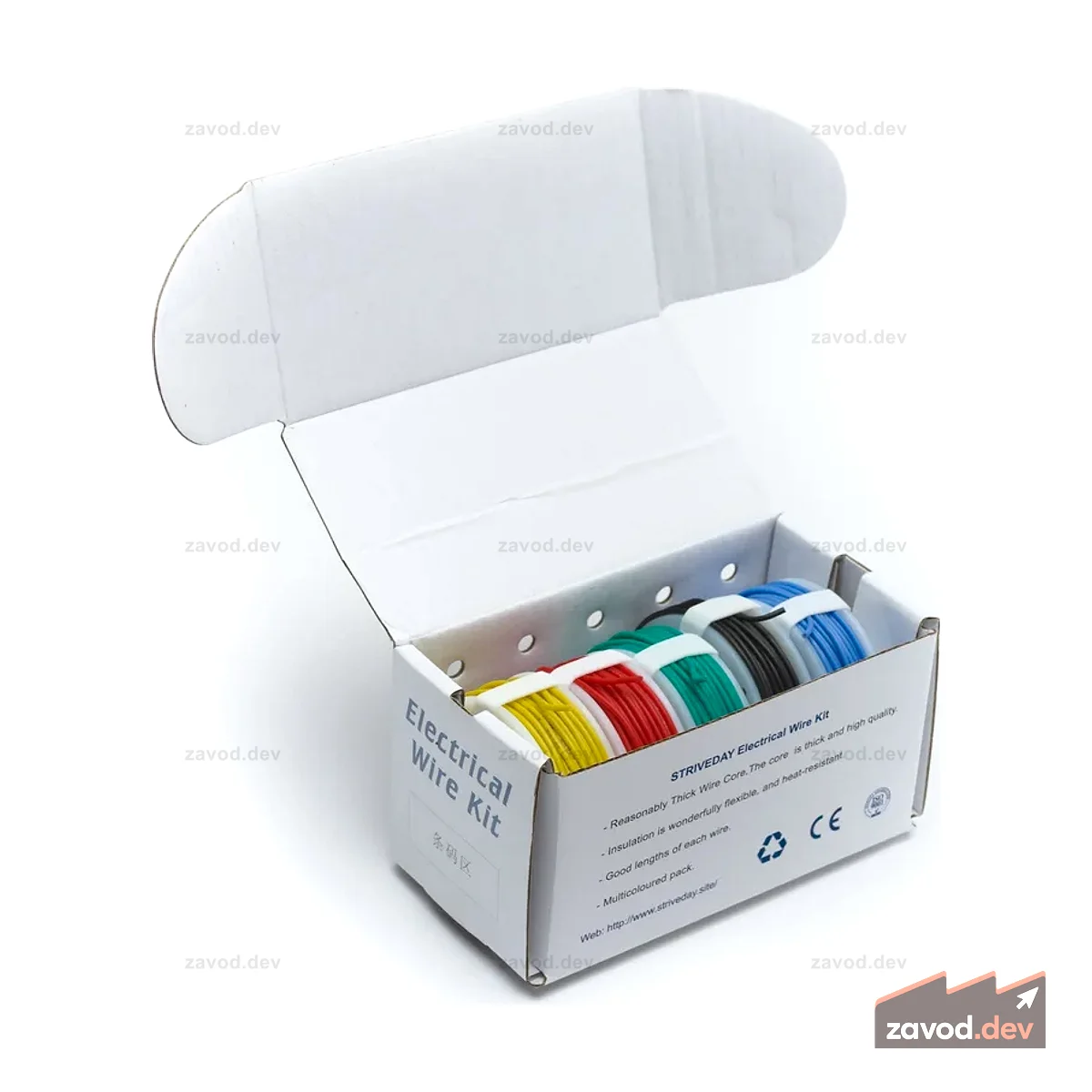 Силиконовый провод 26 AWG, 5 цветов, коробка