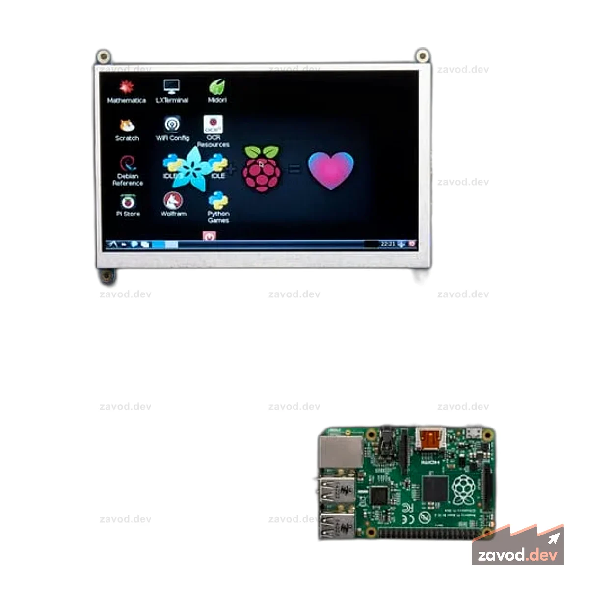 Рюкзак с дисплеем 7 дюймов, 800 x 480, HDMI, без сенсорного экрана