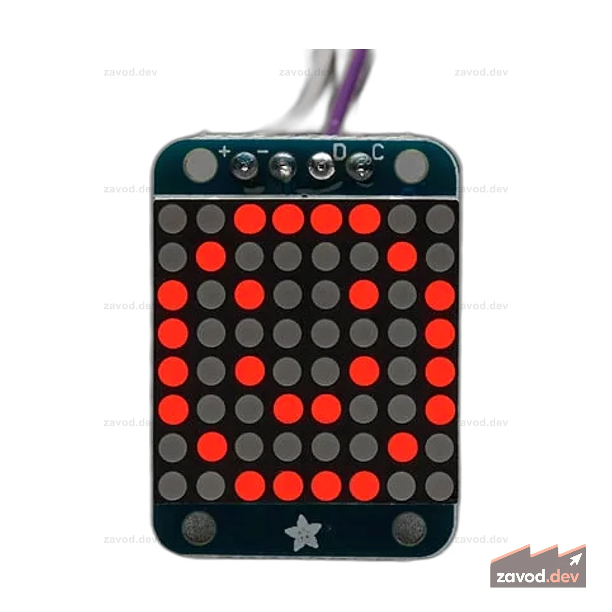 Светодиодная матрица Adafruit Mini 8x8 с рюкзаком I2C - красный