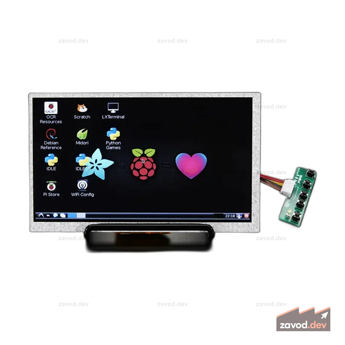 HDMI 4 Pi: 7-дюймовый дисплей (без сенсорного экрана) с мини-драйвером — 800x480 HDMI