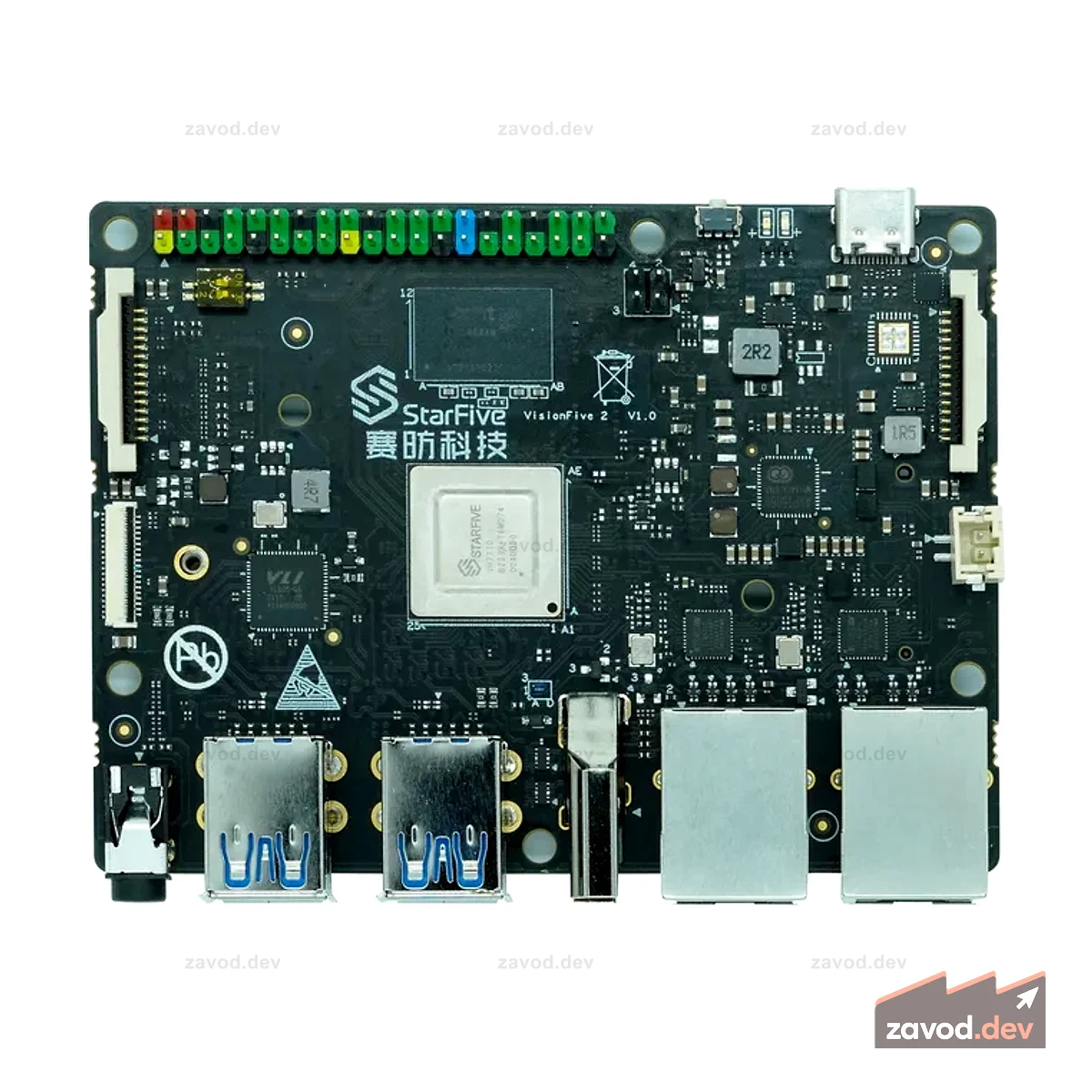 Четырехъядерная плата разработки StarFive VisionFive 2 с RISC-V