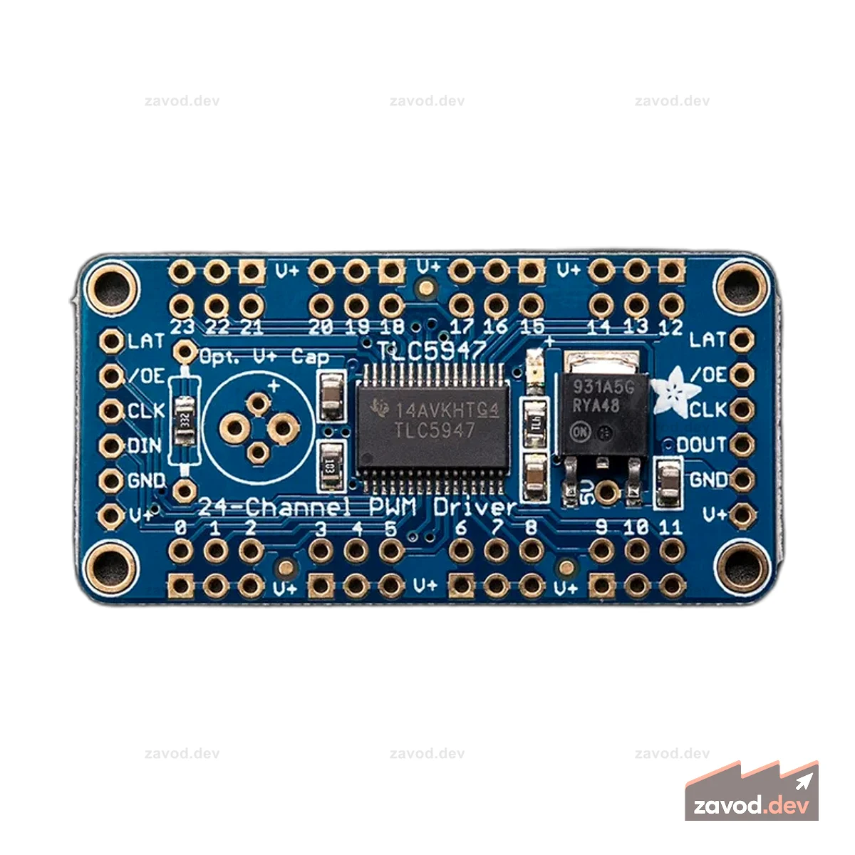 Adafruit 24-канальный 12-битный драйвер светодиодов с ШИМ — интерфейс SPI [TLC5947]