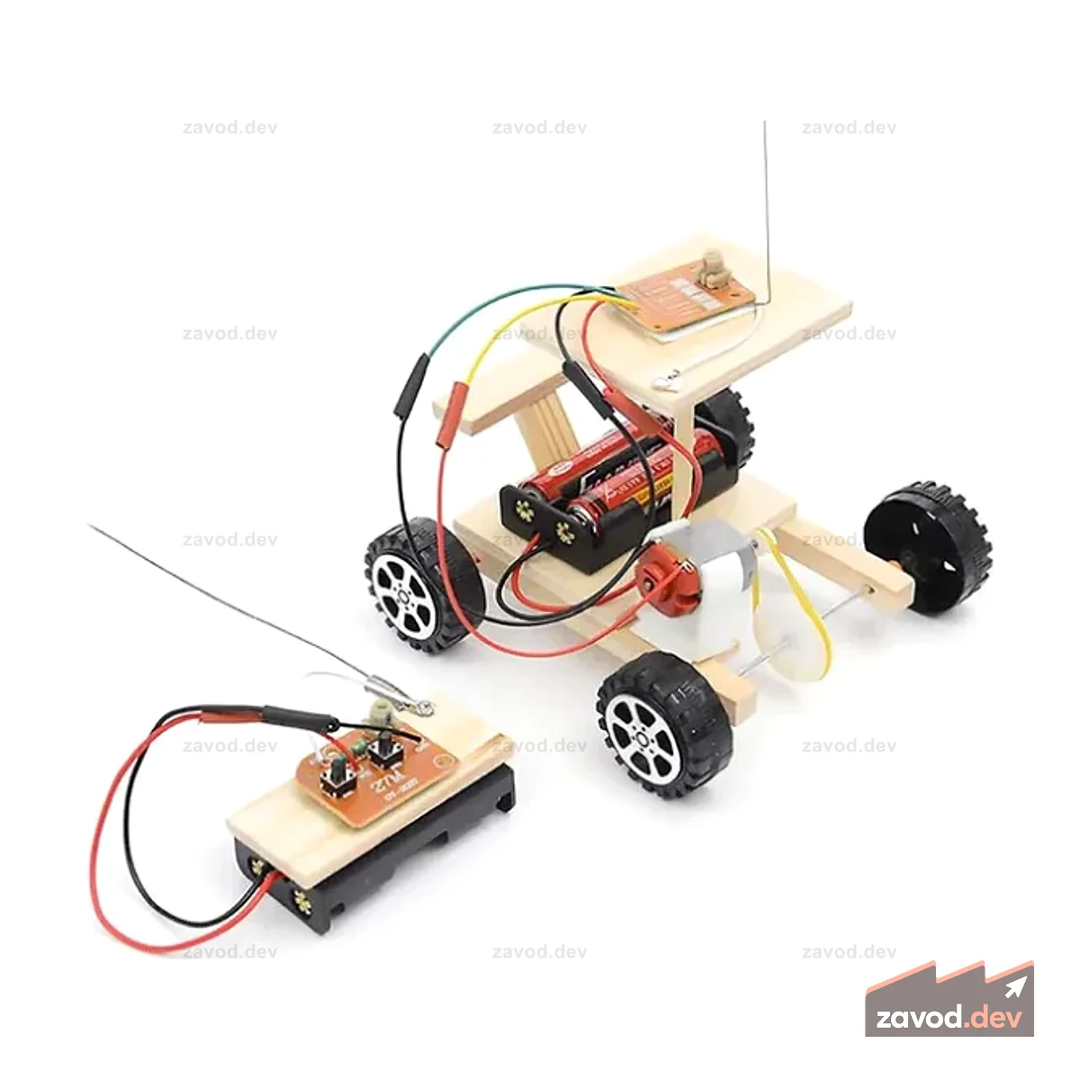 Деревянный беспроводной пульт дистанционного управления DIY автомобильный комплект для детей