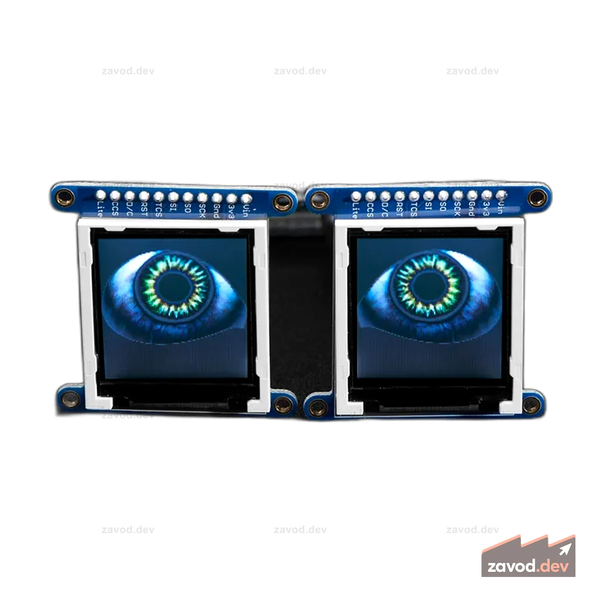 Капот Adafruit Animated Eyes для мини-комплекта Raspberry Pi без дисплеев