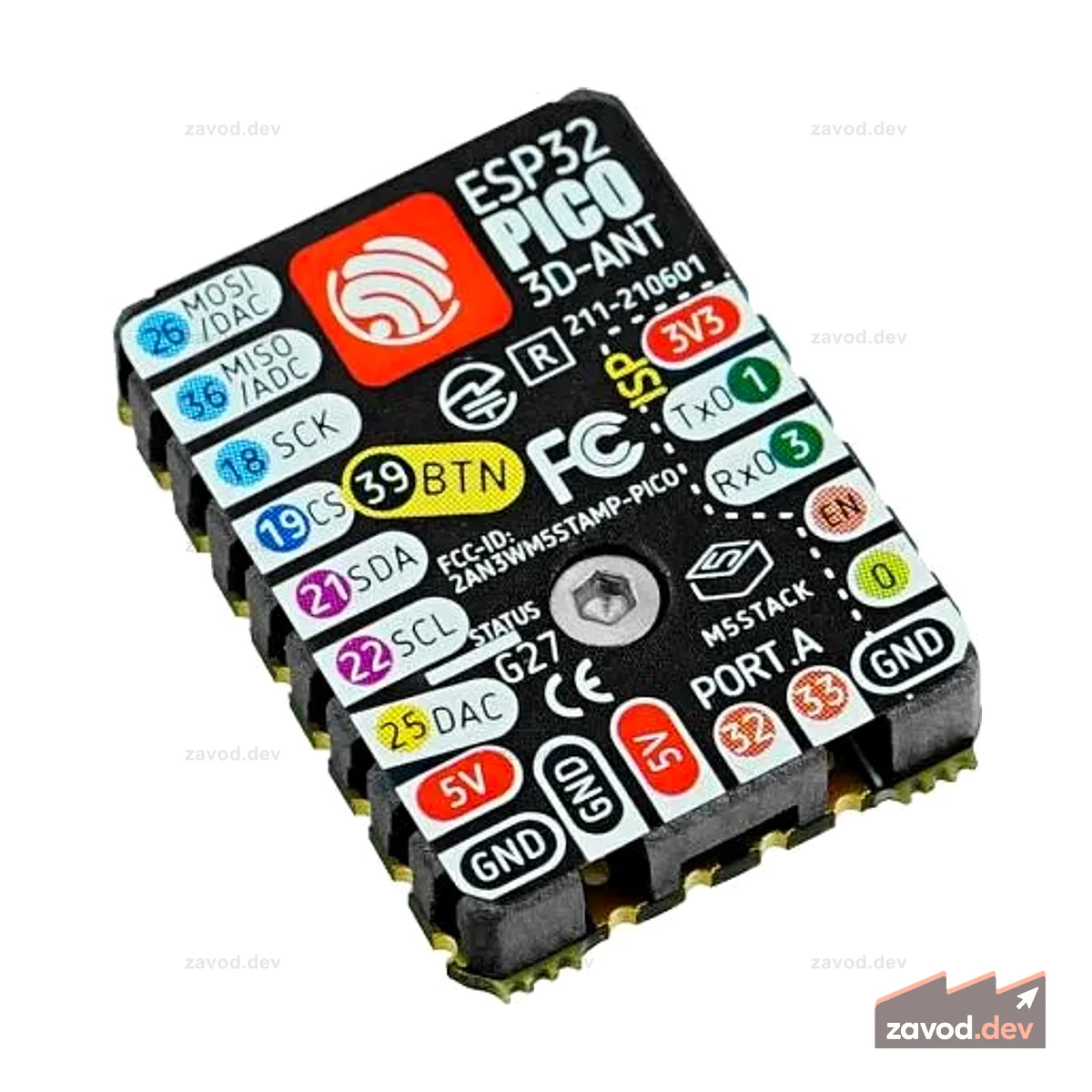 M5Stamp Pico Mate со штыревыми разъемами