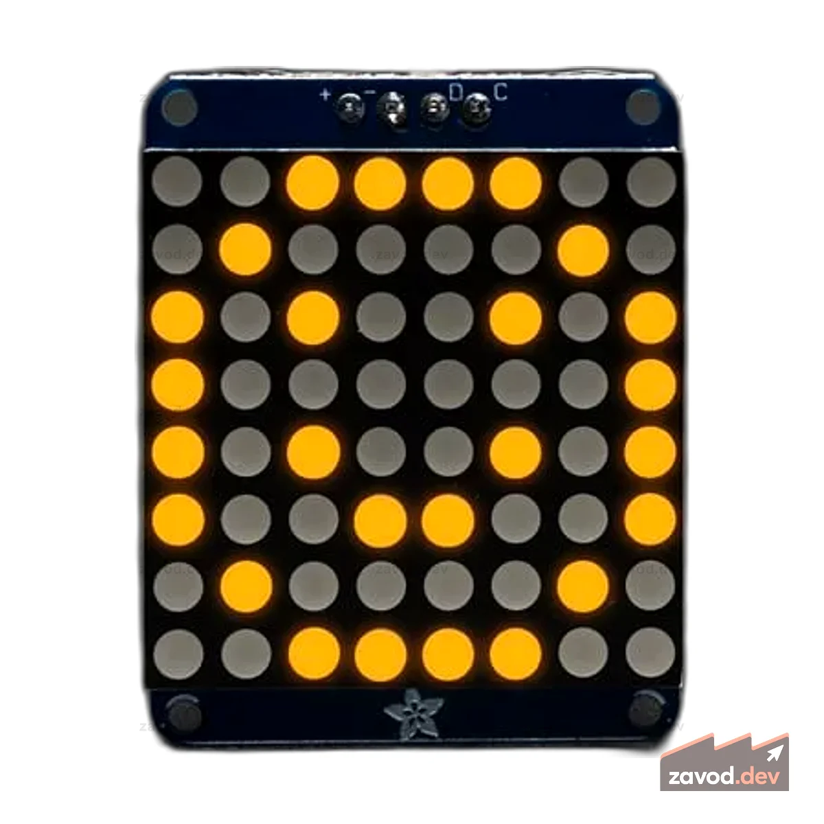 Светодиодная матрица Adafruit Mini 8x8 с рюкзаком I2C - желтый