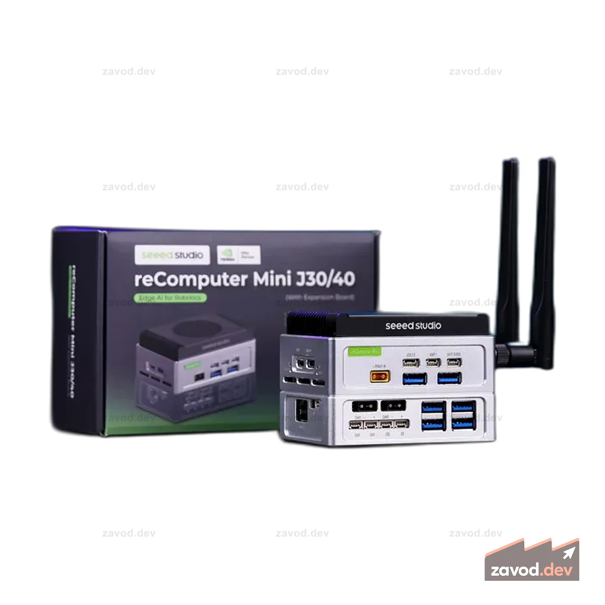 reComputer Mini J4012 с расширением — интеллектуальный компьютер Edge AI с NVIDIA® Jetson™ Orin™ NX 16 ГБ