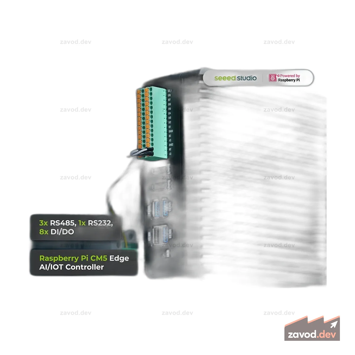 reComputer Industrial R2045-10 — самый надежный и мощный контроллер Raspberry Pi Edge AI/IOT