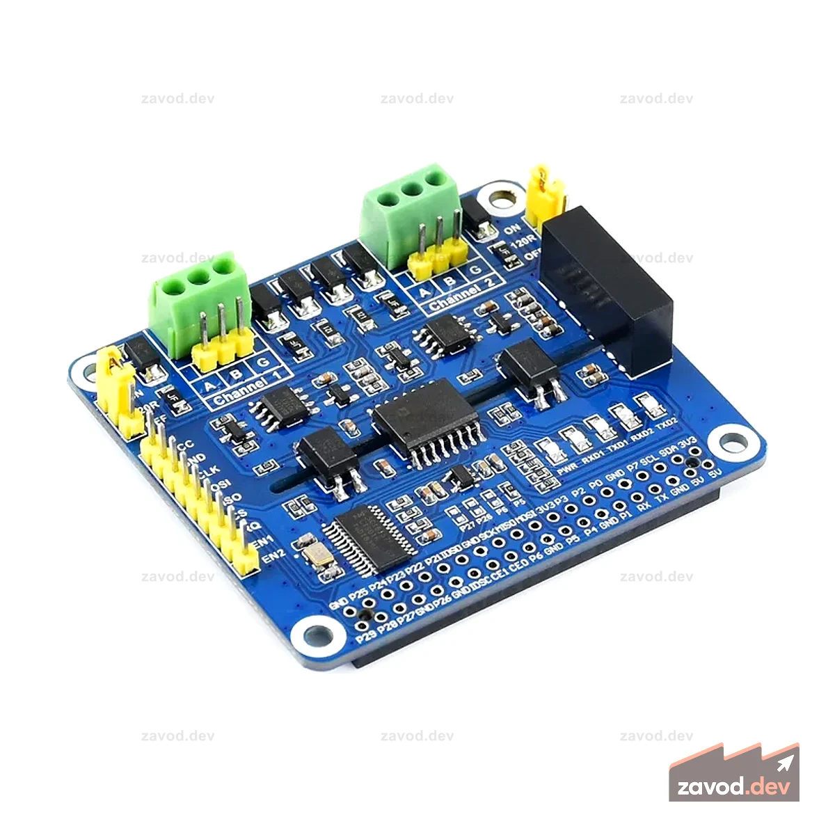 2-канальный изолированный модуль расширения RS485 для Raspberry Pi