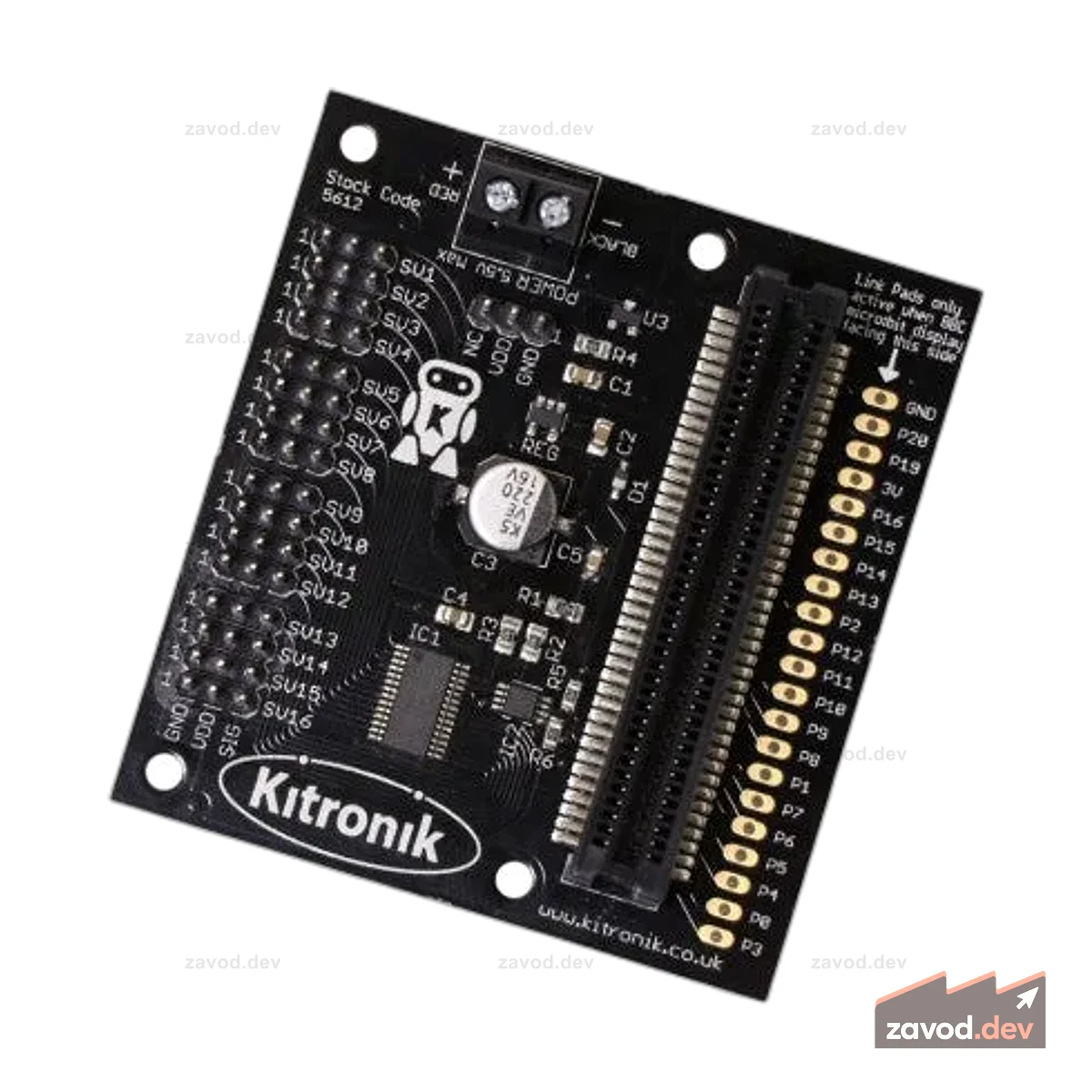 Плата сервопривода Kitronik 16 для BBC micro:bit