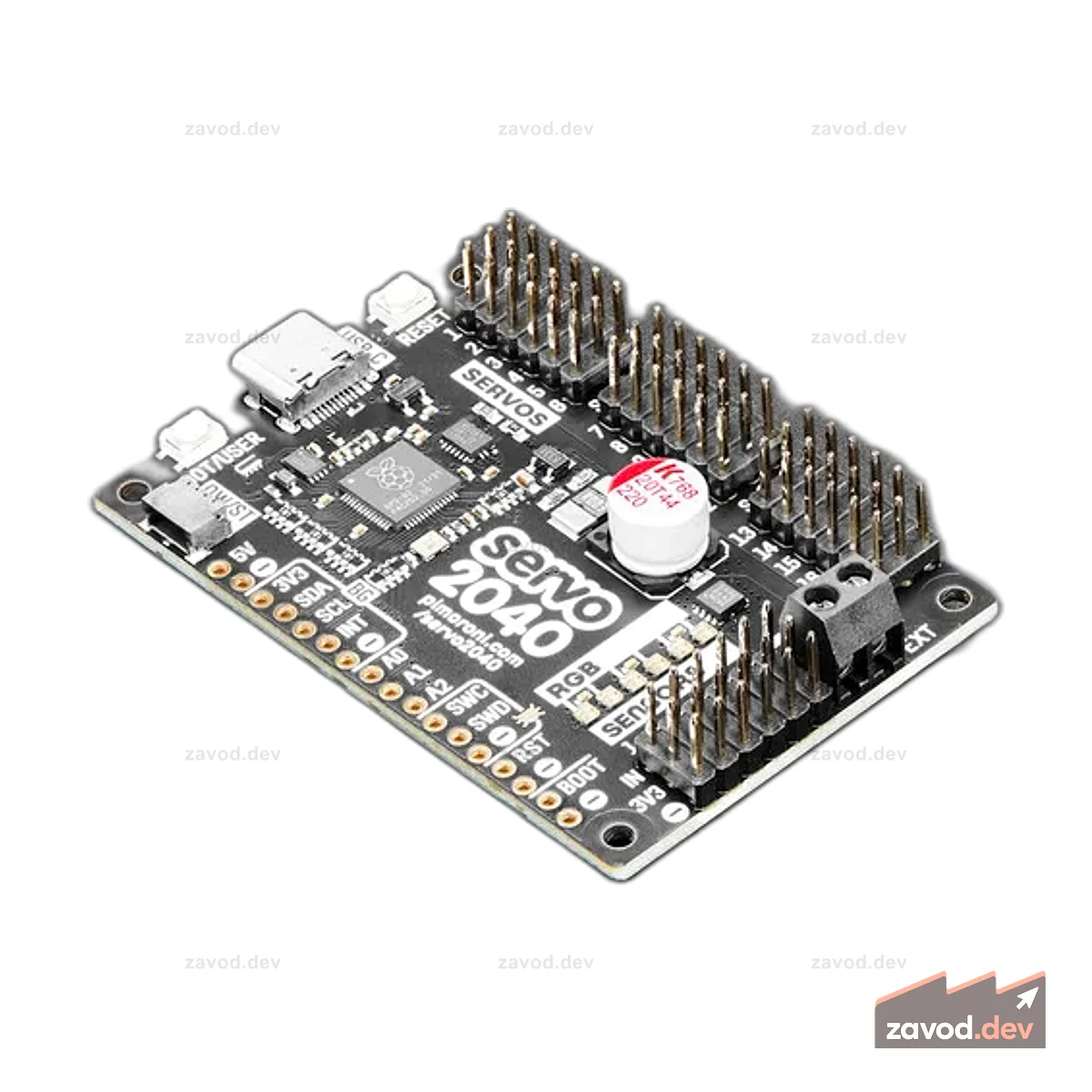 Pimoroni Servo 2040 - RP2040 18-канальный сервоконтроллер