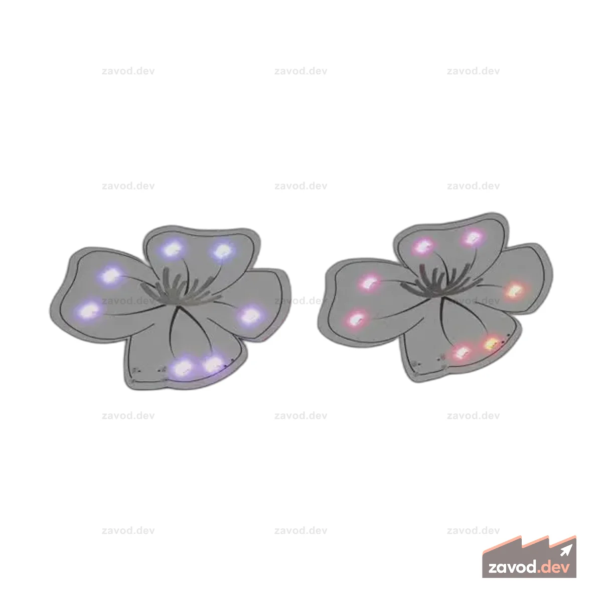 Kitty's Flowers — пара носимых Bluetooth-брошей