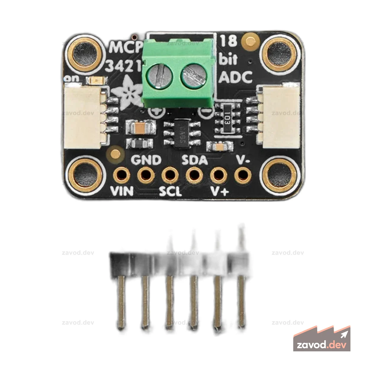 Adafruit MCP3421 18-битный АЦП - STEMMA QT / Qwiic