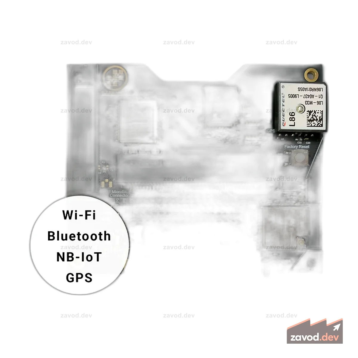 Wappsto:bit NB+ IoT Shield для Micro:bit (BLE, WiFi, NB-IoT, GPS)