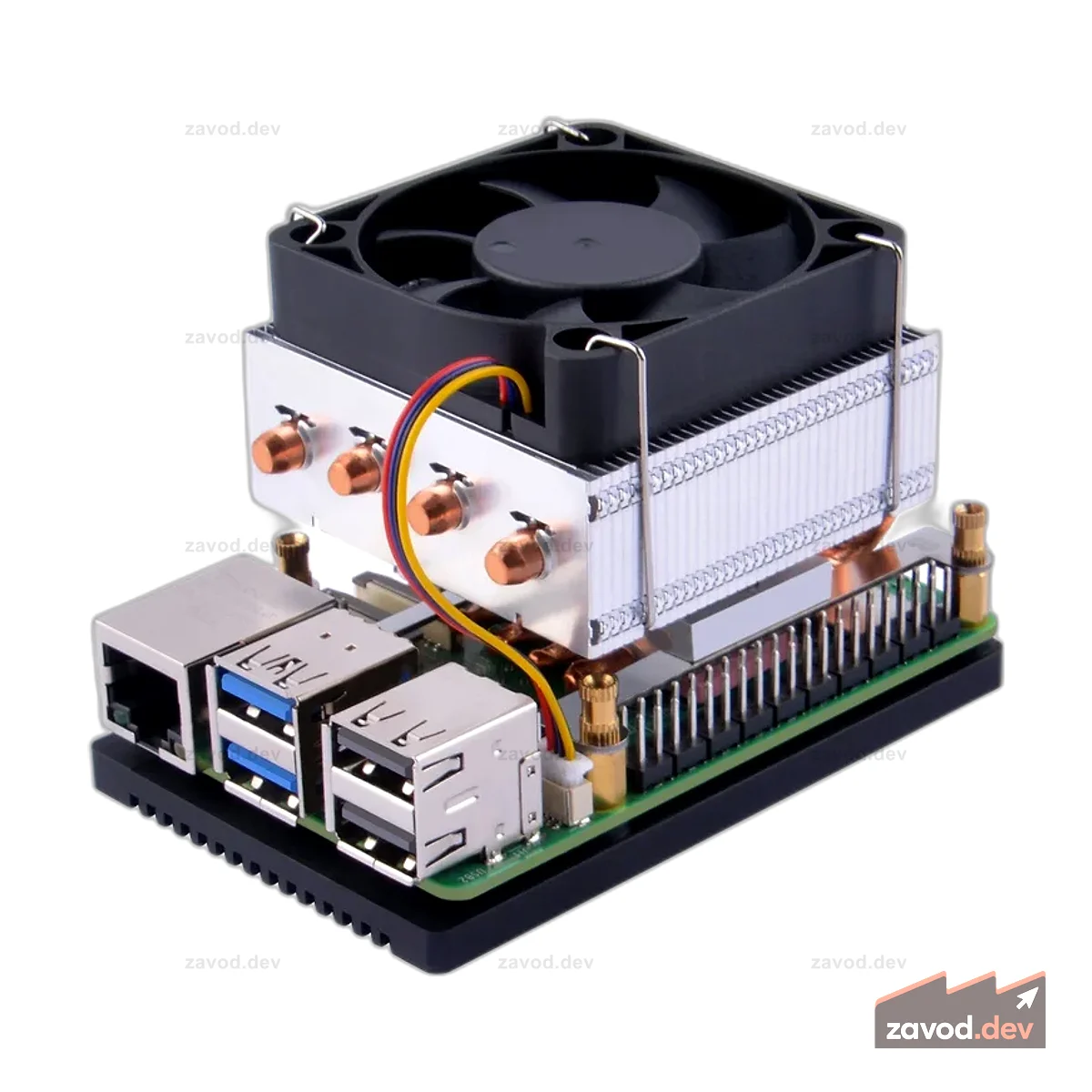 Низкопрофильный кулер ICE Tower Plus для Raspberry Pi 5