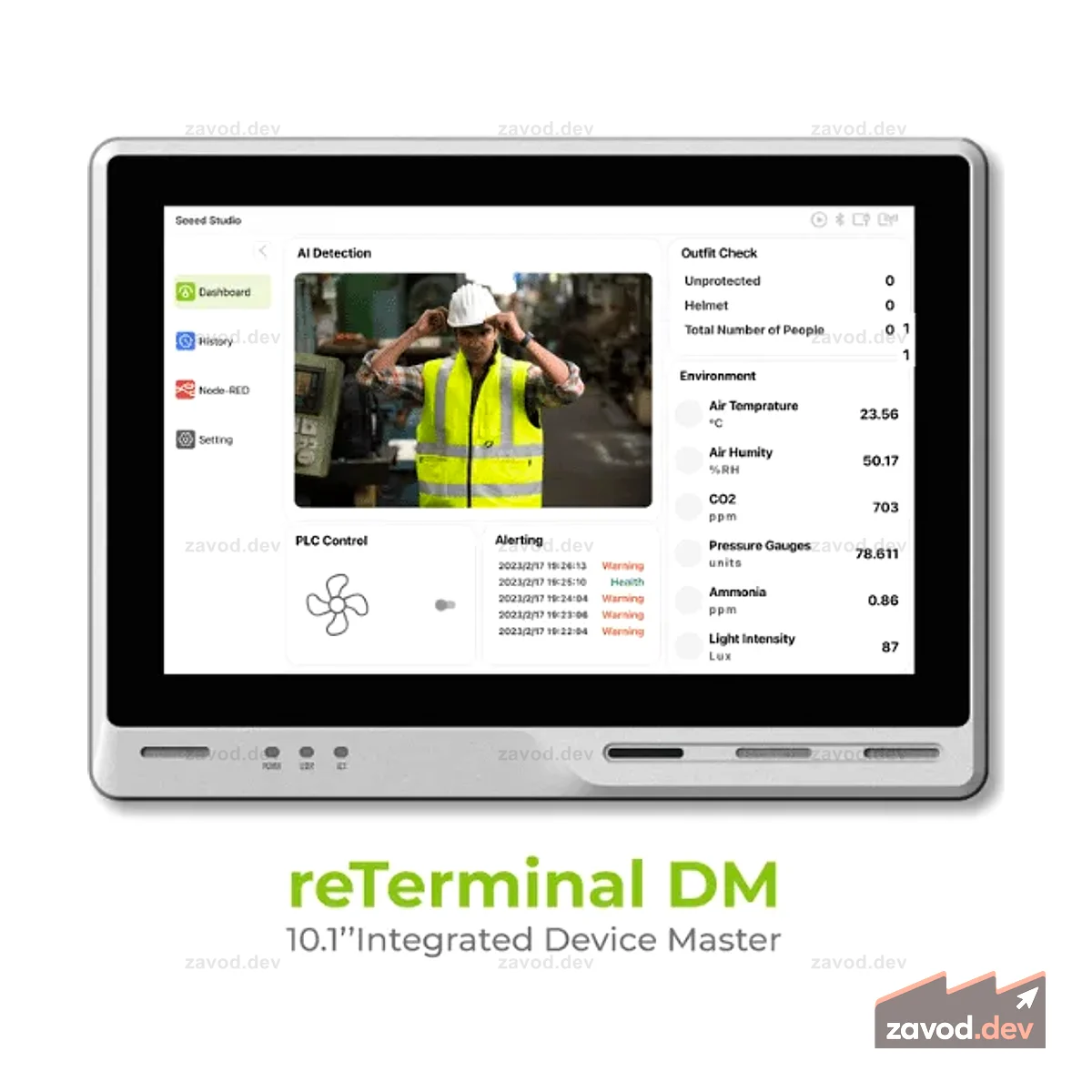 reTerminal DM - 10.1\'\' Integrated Device Master, промышленный HMI/ПЛК/панельный ПК/шлюз в одном, Raspberry Pi CM4 Core, интегрированный NodeRed