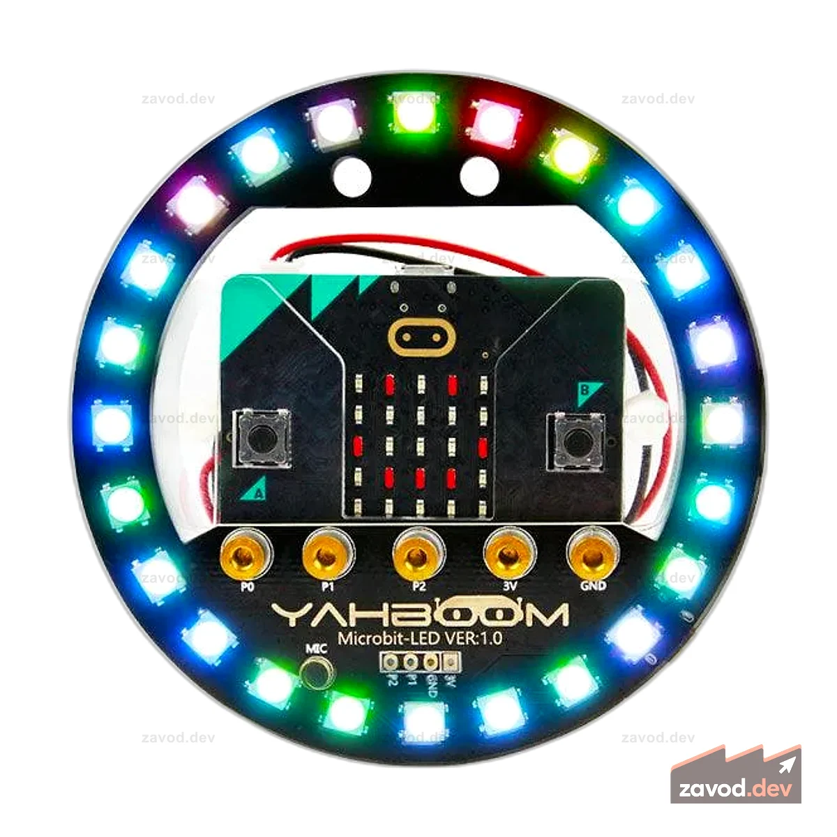 Плата расширения Yahboom Micro:bit RGB LED Halo, совместимая с Micro:bit V1.5/V2