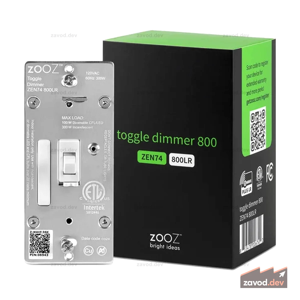 Zooz 800 Series Z-Wave Long Range S2 Тумблер-диммер ZEN74 800LR
ФУНКЦИИ