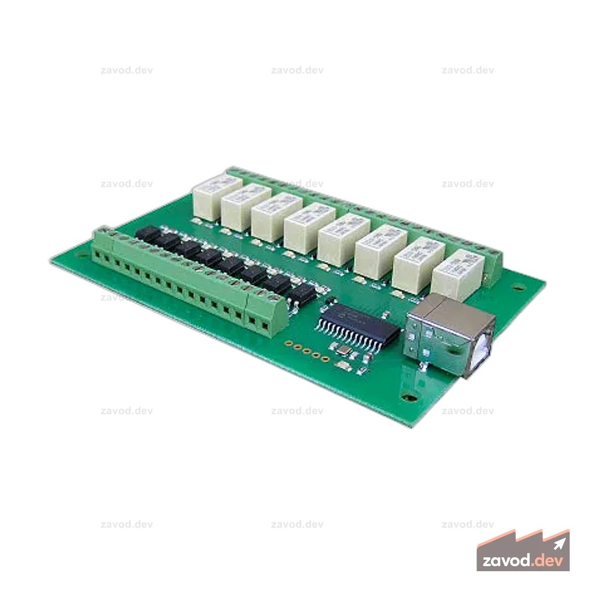 USB-OPTO-RLY88 - USB-модуль с 8 оптоизолированными входами и 8 реле 1А