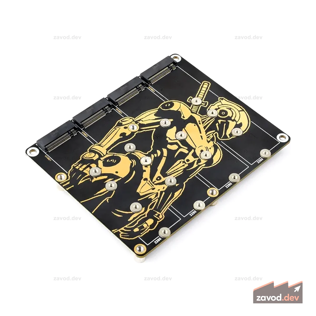 Плата адаптера Raspberry Pi 5 PCIe — Quad M.2 NVMe с поддержкой питания