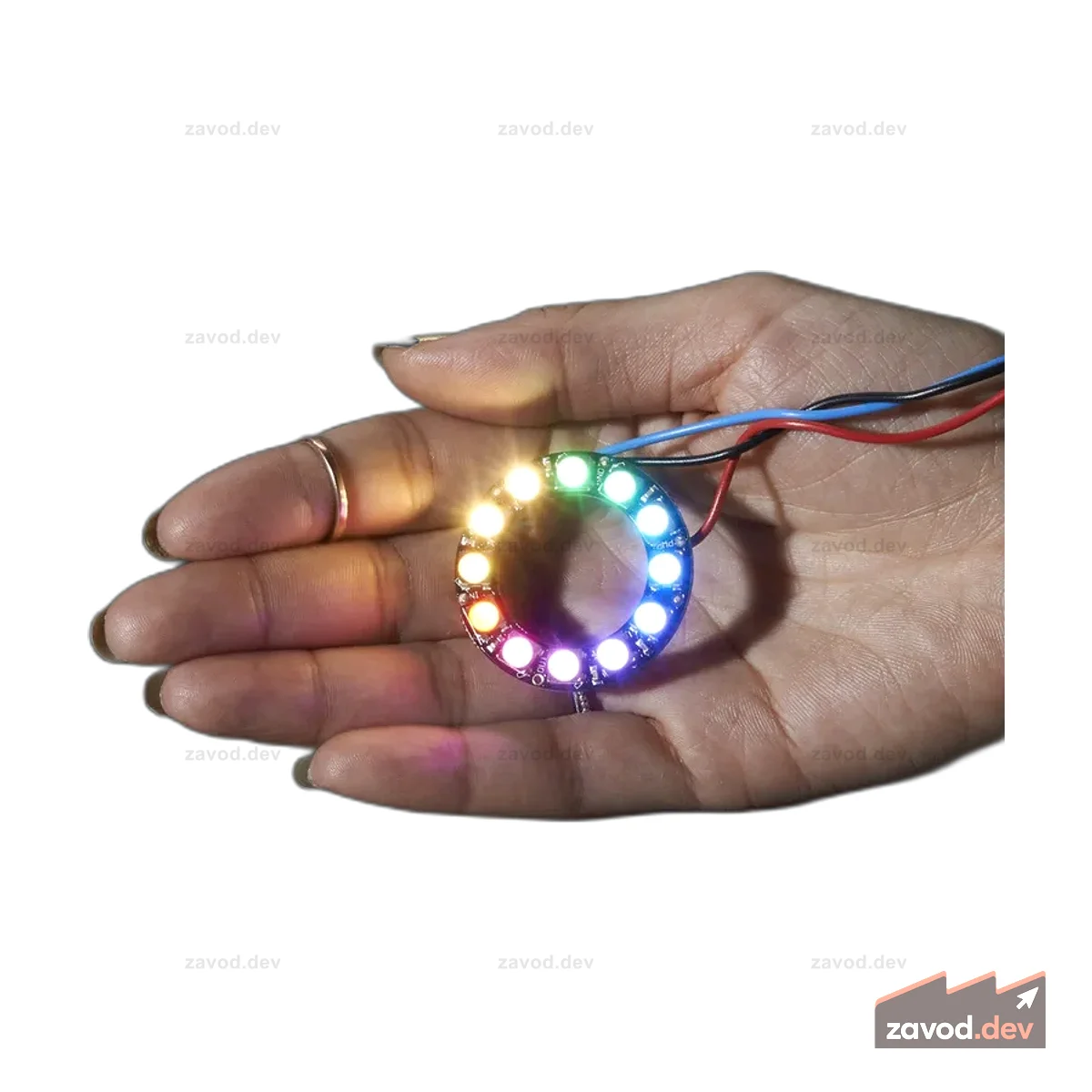 NeoPixel Ring — 12 светодиодов RGBW по 5050 пикселей со встроенными драйверами — теплый белый — ~3000K