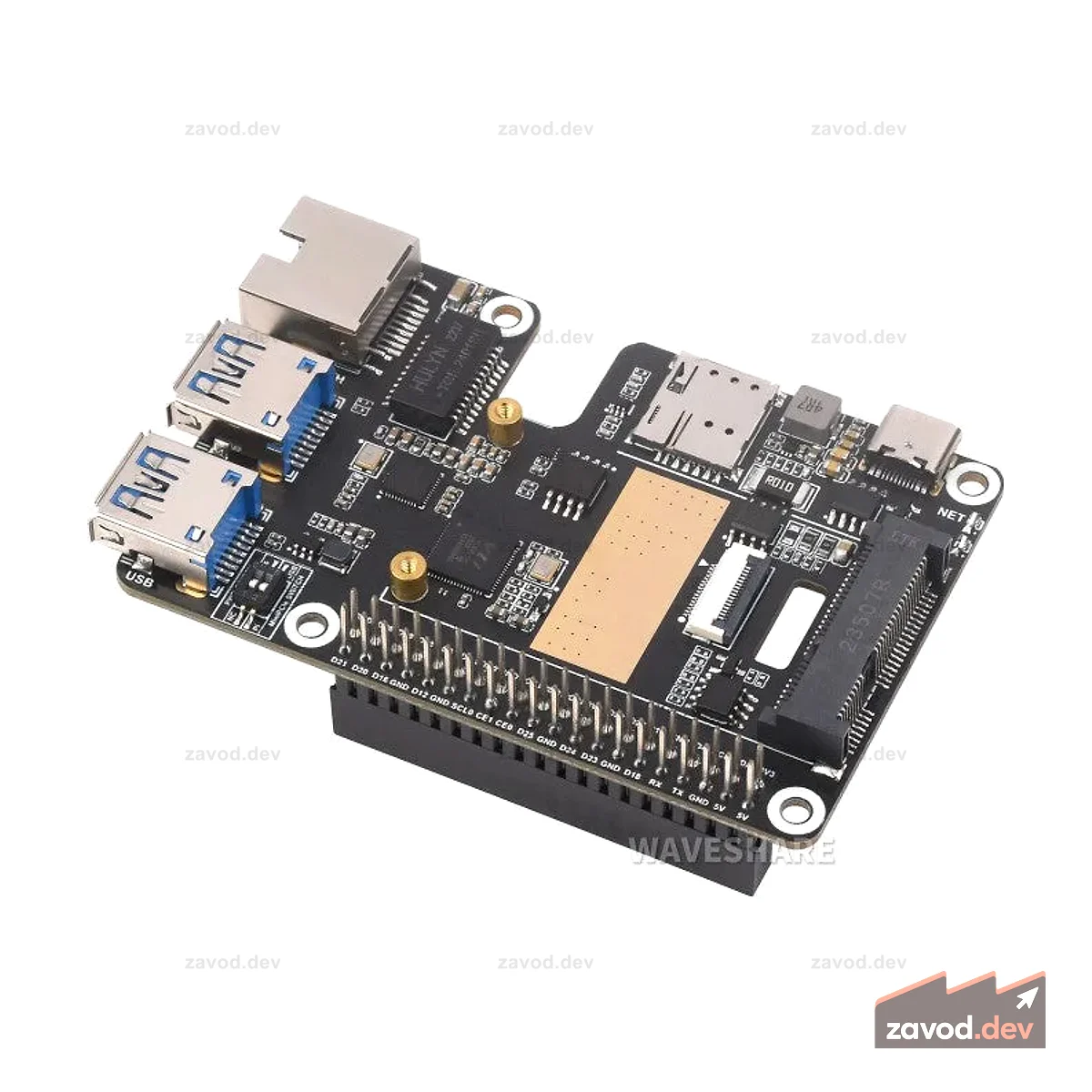 Waveshare Raspberry Pi 5 PCIe-MiniPCIe/ / USB 3.2 HAT+
