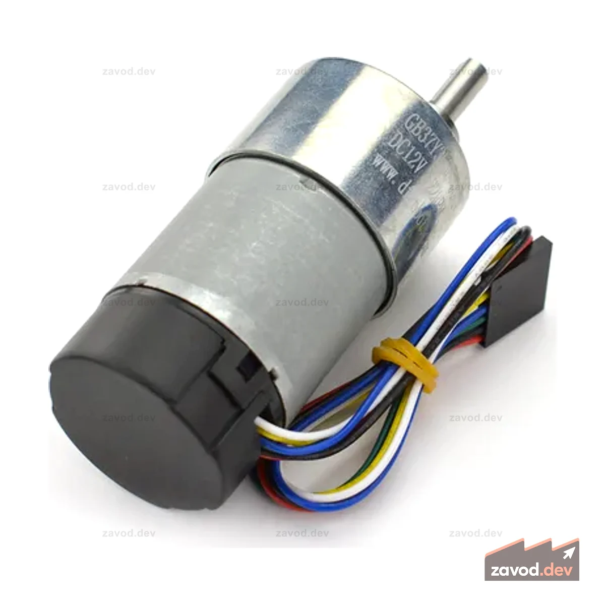 Металлический мотор-редуктор постоянного тока, 12 В с энкодером (90:1, 122 об/мин, 38 кг/см)