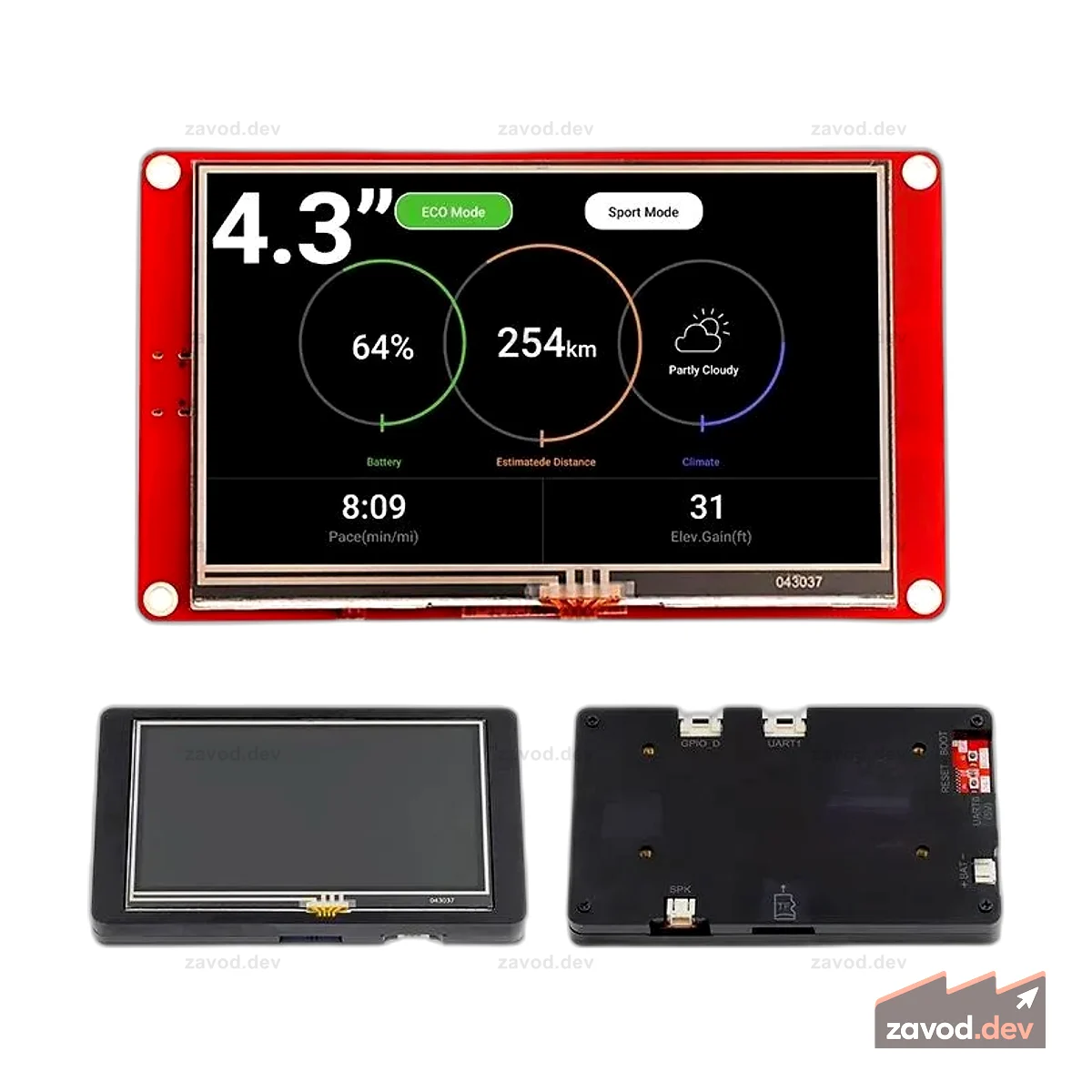 CrowPanel 4,3-дюймовый HMI ESP32 дисплей 480x272 RGB TFT сенсорный ЖК-экран, совместимый с Arduino/LVGL/ PlatformIO/Micropython