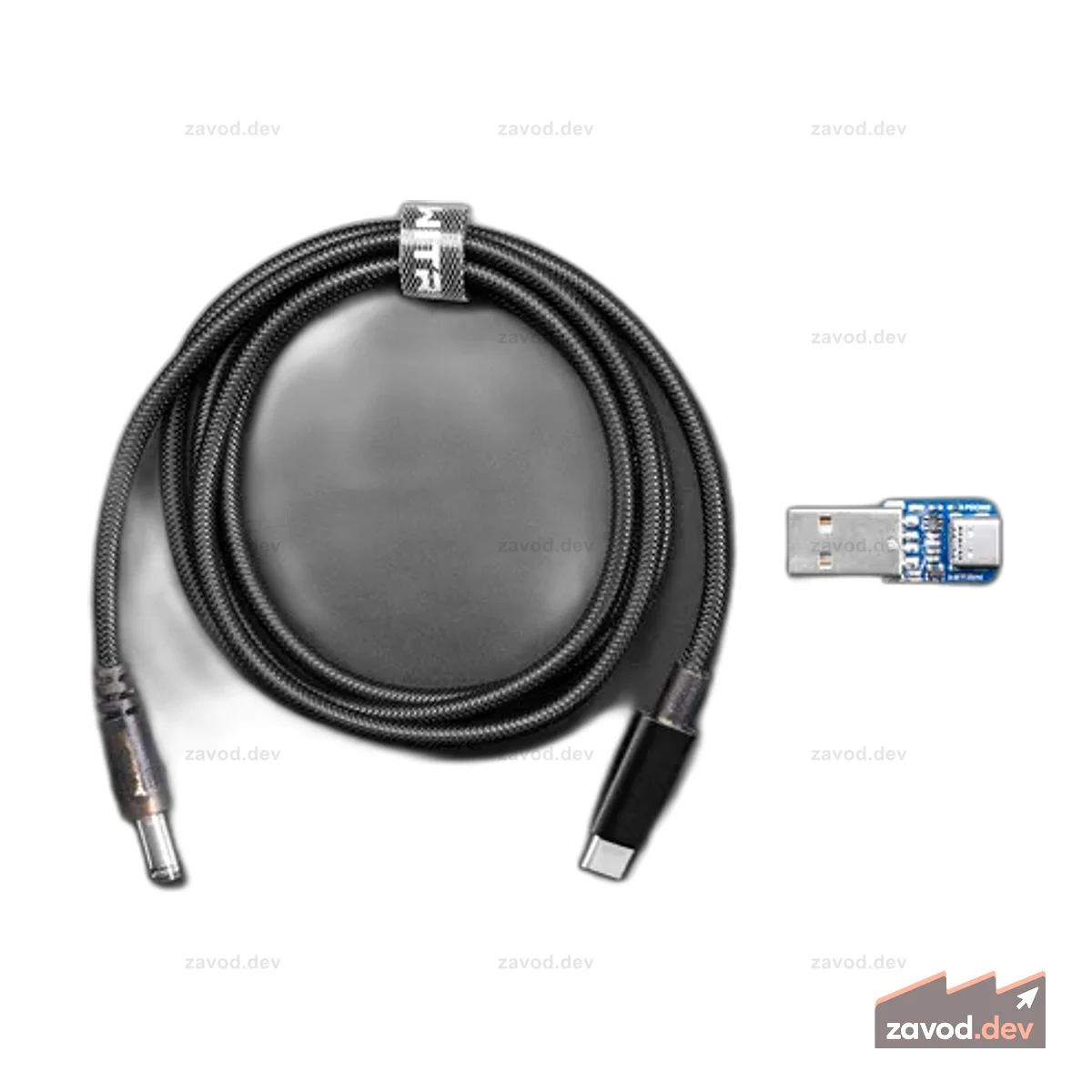 Перепрограммируемый кабель USB Type-C PD с цилиндрическим разъемом 2,1/5,5 мм
