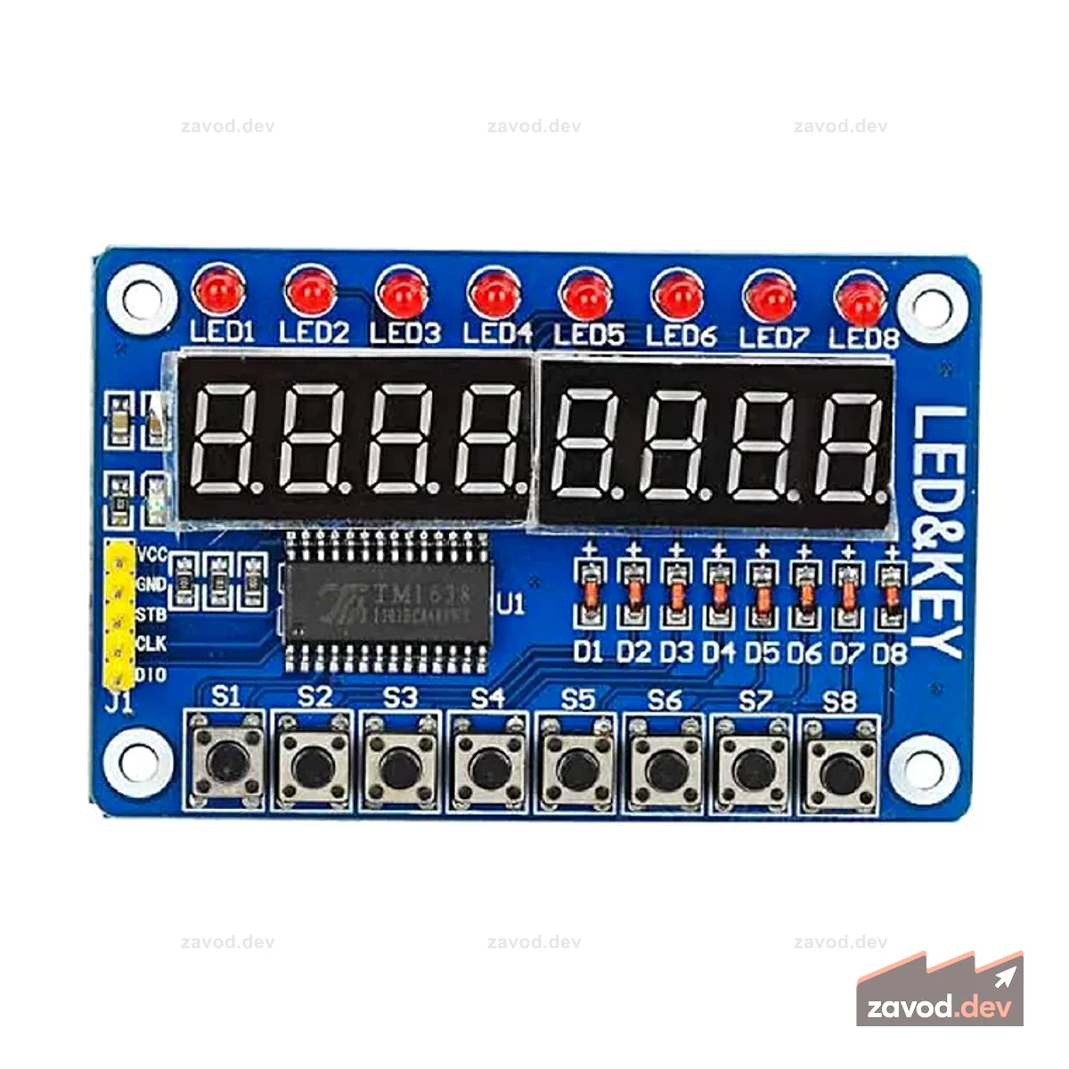 Ключевой дисплей для AVR Arduino, новый 8-битный цифровой светодиодный ламповый модуль 8-бит TM1638