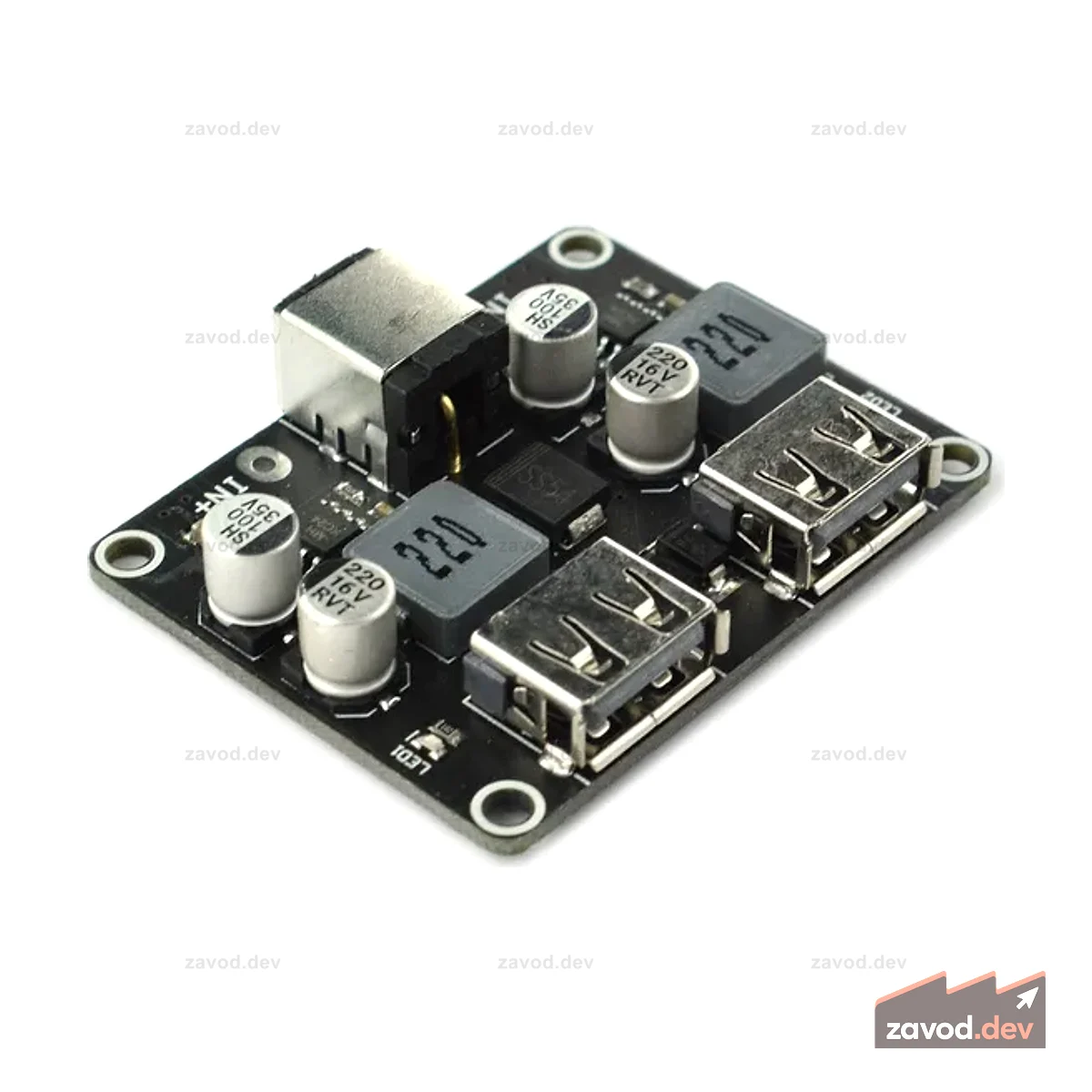 2-сторонний USB-модуль быстрой зарядки (вход 6–32 В, двойной выход USB)