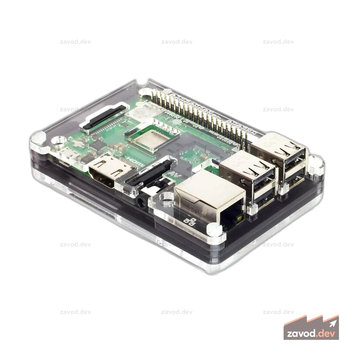 Pibow 3 B+ купе (Raspberry Pi 3 B+, 3 и 2)