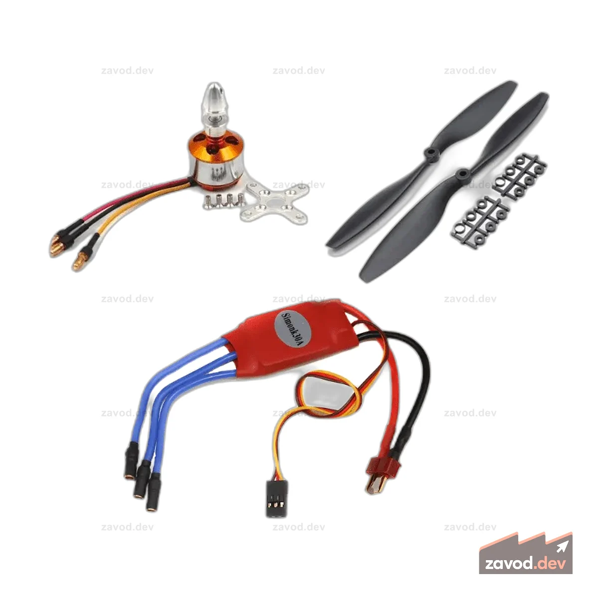 A2212 1400KV BLDC Motor и Simonk 30A ESC с пропеллерами 1045 для радиоуправляемых дронов