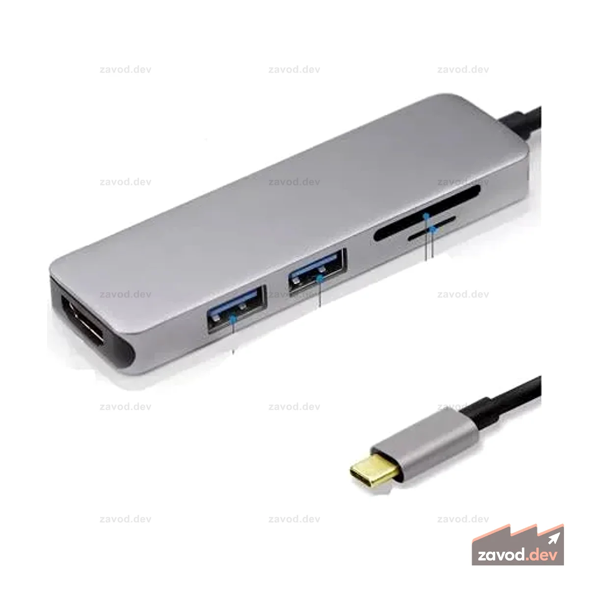 TYPE-C TO 2XUSB3.0+SD/TF +HDMI