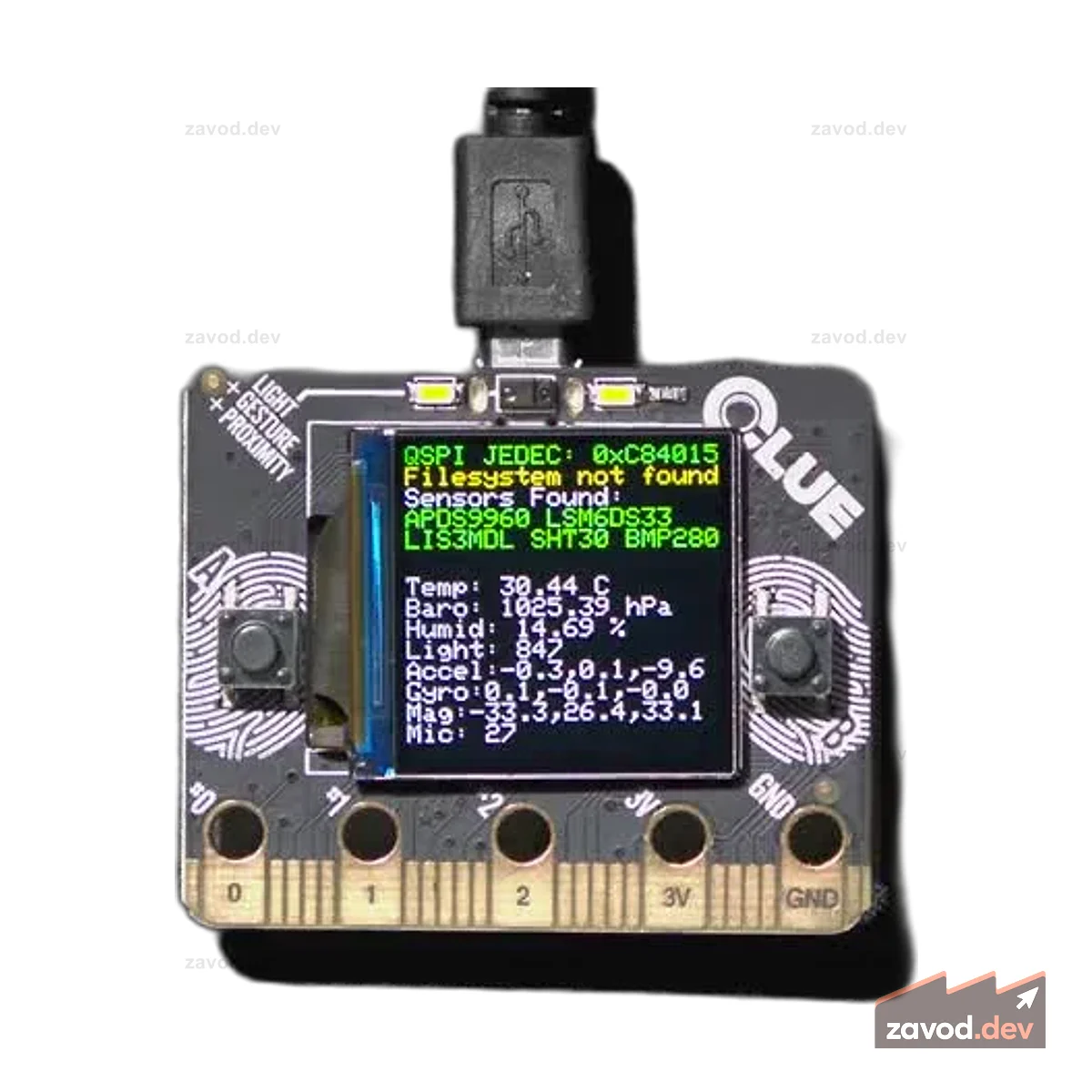 Adafruit CLUE — nRF52840 Express с Bluetooth® LE