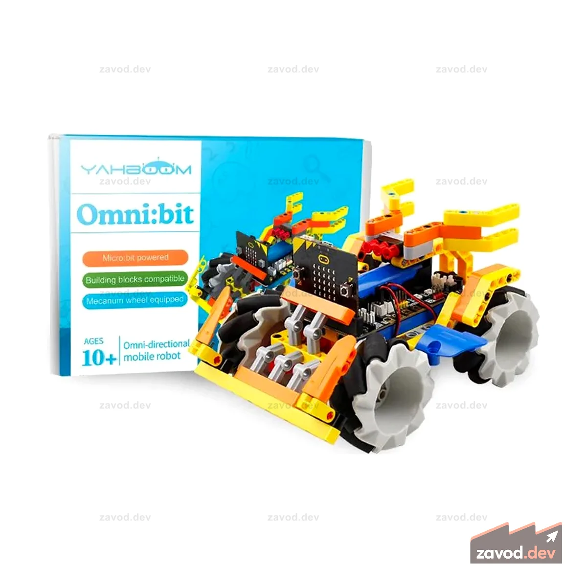 Умный робот-автомобиль Omni:bit с комплектом деталей Mecanum Wheel