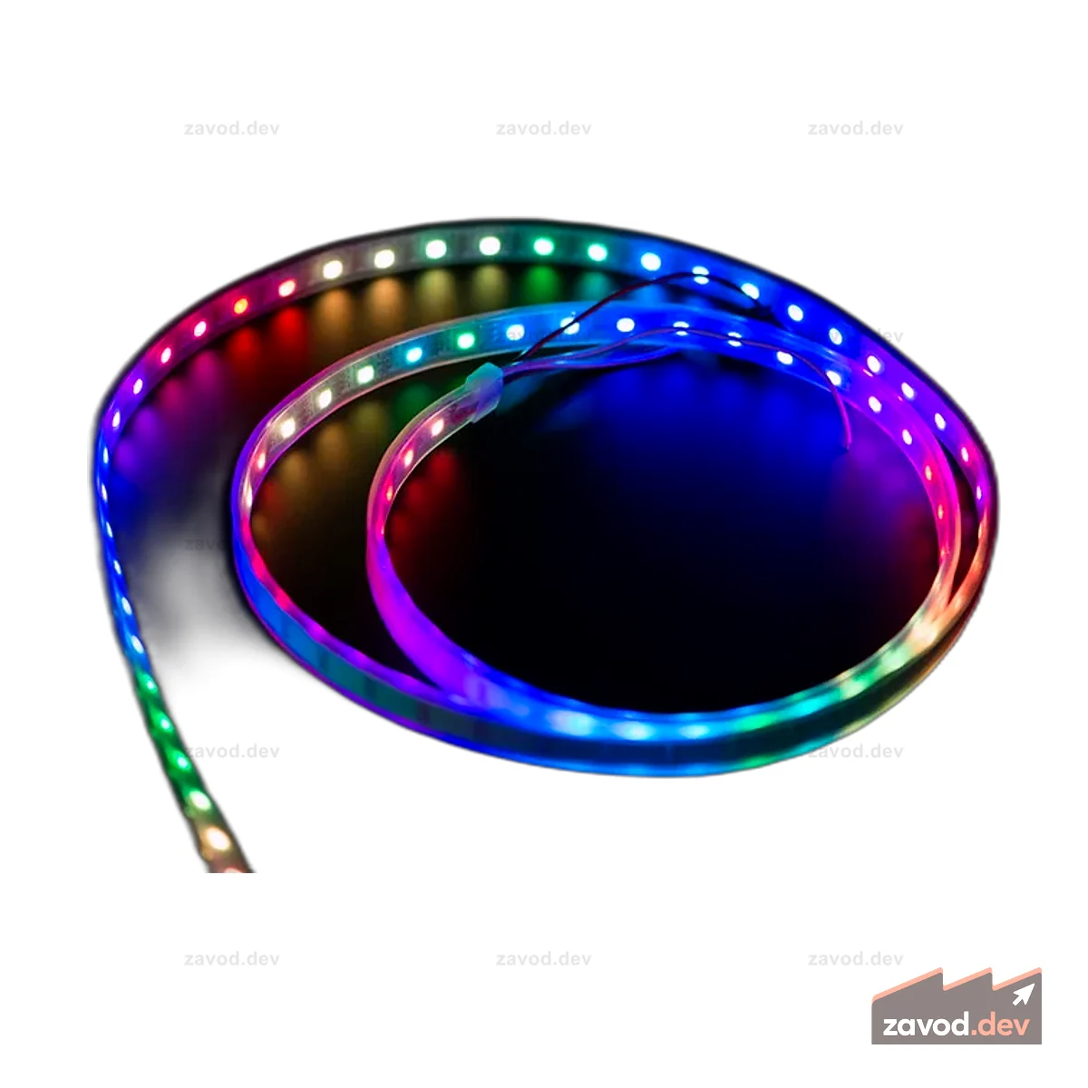 Цифровая RGB светодиодная атмосферостойкая лента со светодиодами WS2812 (60 светодиодов, 1м)