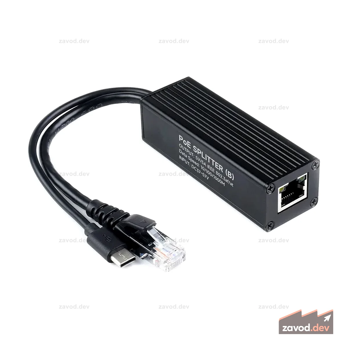 Гигабитный разветвитель USB-C PoE (5В, 5А)