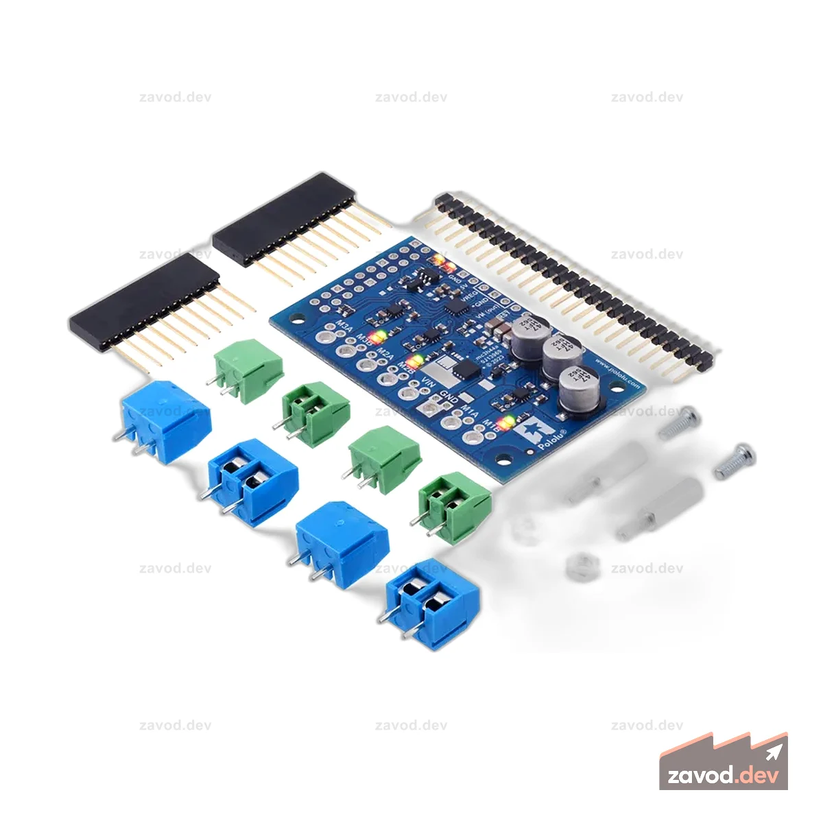 Комплект трехмоторного контроллера Motoron M3H550 для Raspberry Pi
