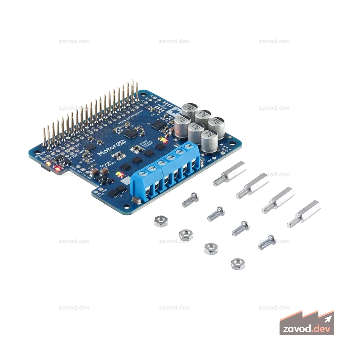 Motoron M2H24v14 Двойной мощный контроллер двигателя для Raspberry Pi (припаянные разъемы)