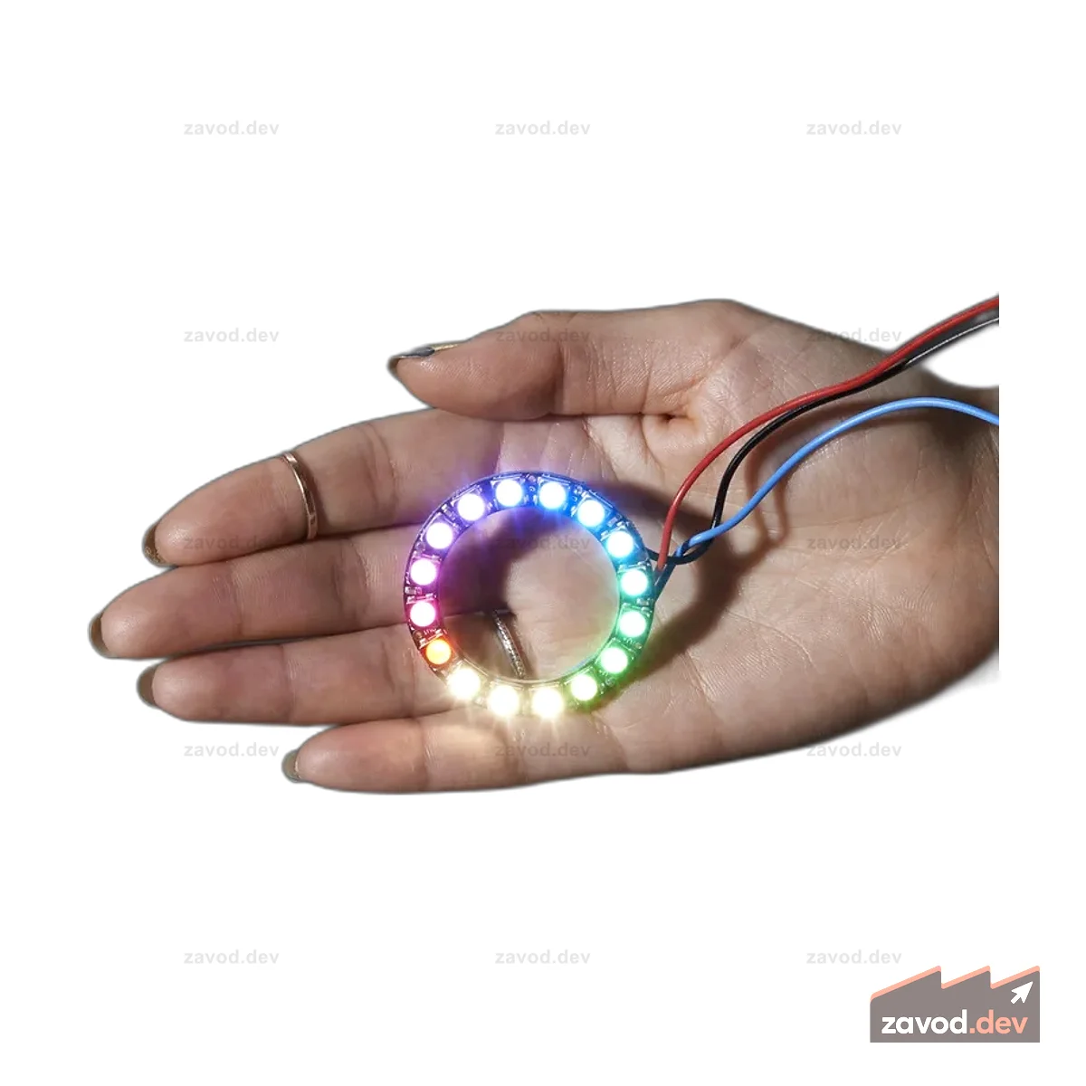 NeoPixel Ring — 16 светодиодов RGBW по 5050 пикселей со встроенными драйверами — натуральный белый — ~4500K