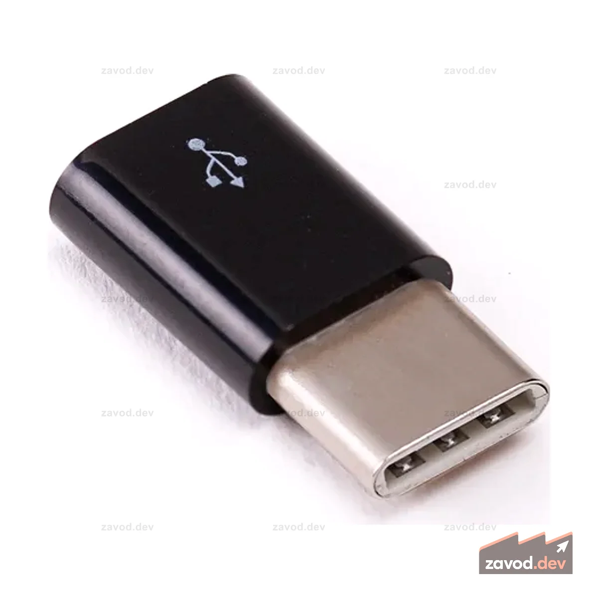 Переходник USB micro-B на USB-C белого или черного цвета