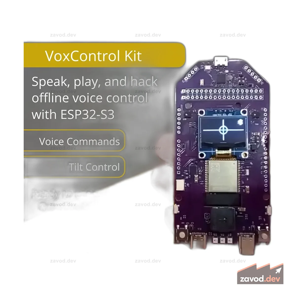 VoxControl Kit — автономный голосовой контроллер (ESP32-S3)