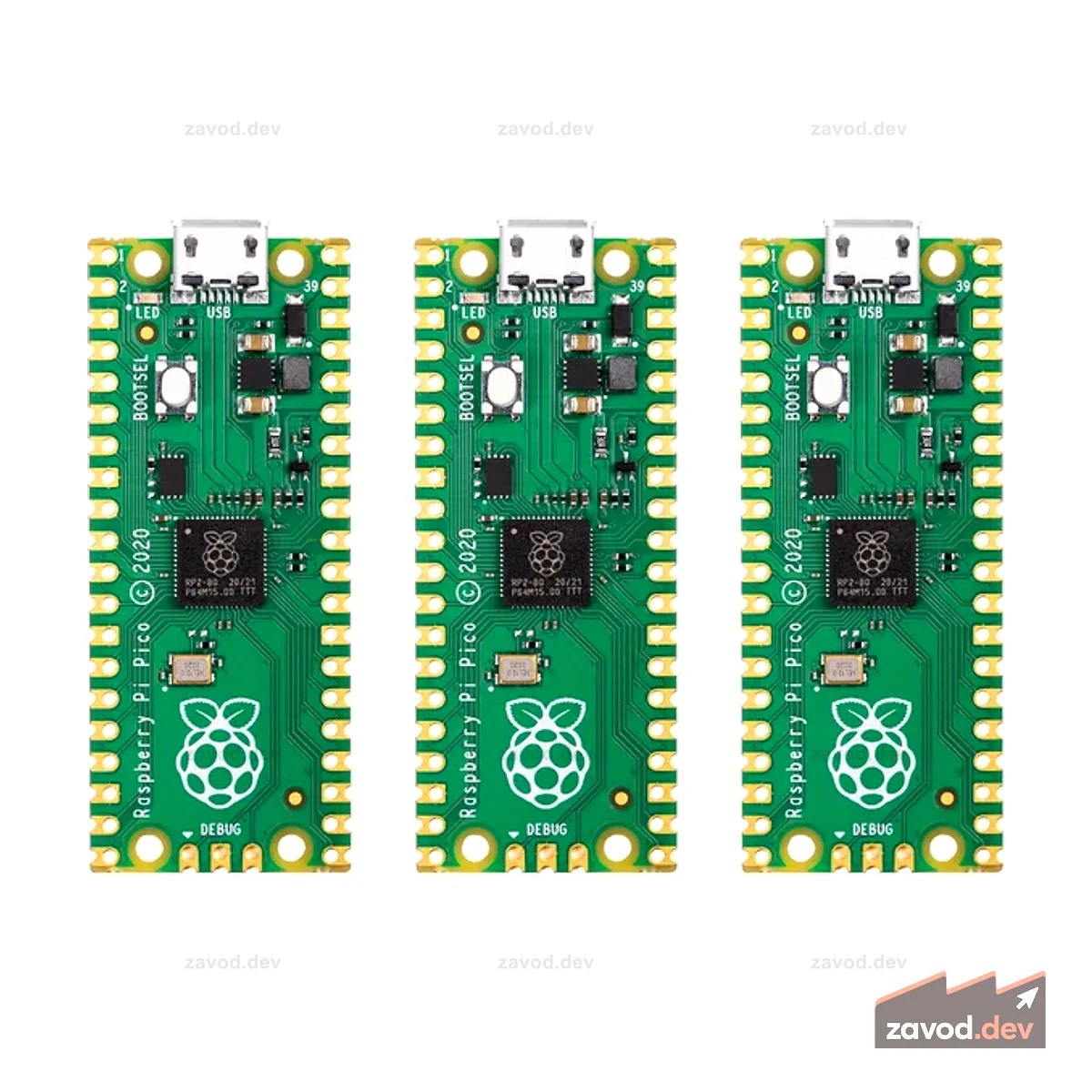 Raspberry Pi Pico (3 шт.) на базе RP2040 для начинающих Arduino, небольшой и гибкий дизайн, низкое энергопотребление