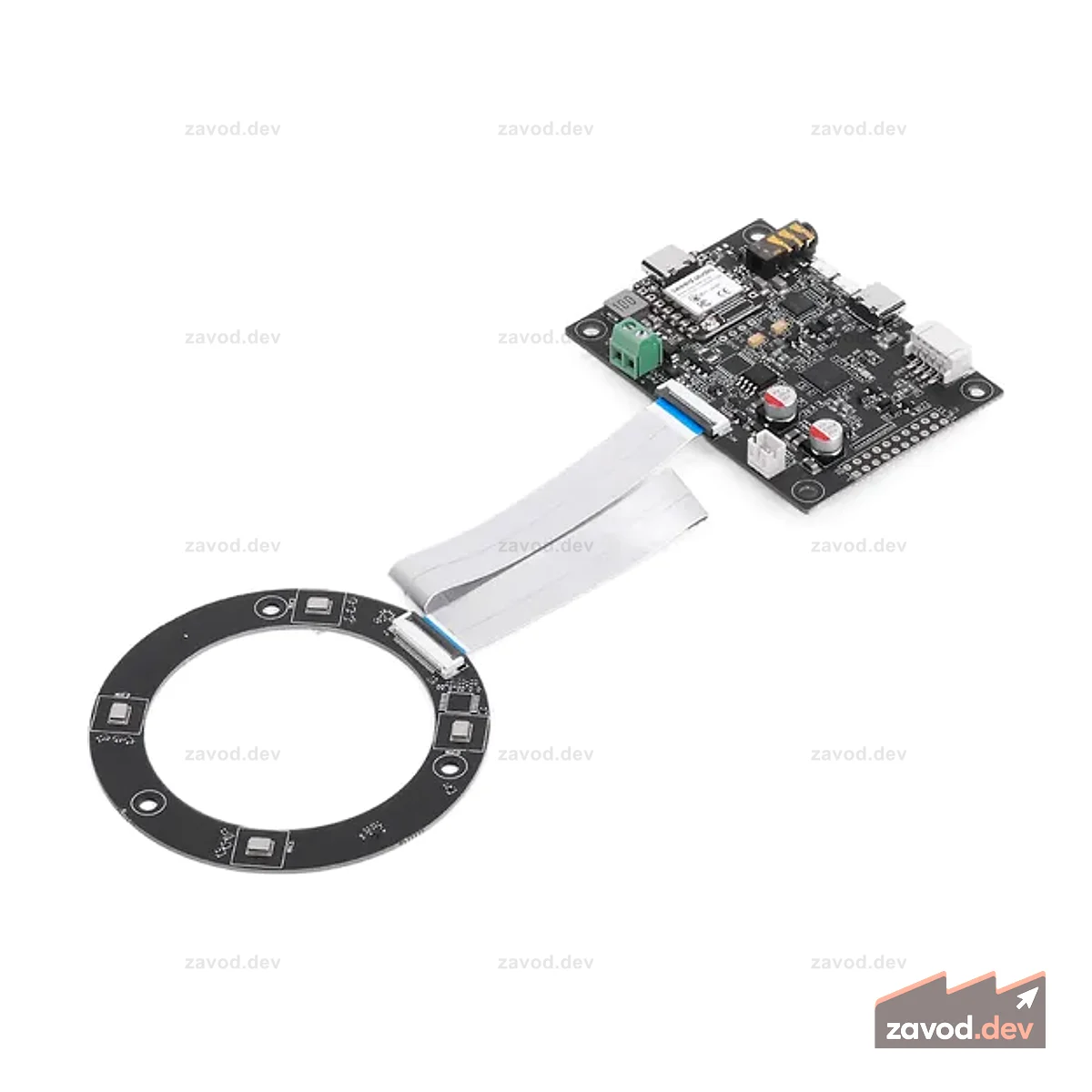 reSpeaker Flex XVF3800 Circular-4 с XIAO ESP32S3 – микрофонная решетка с искусственным интеллектом для робототехники и встраиваемых приложений