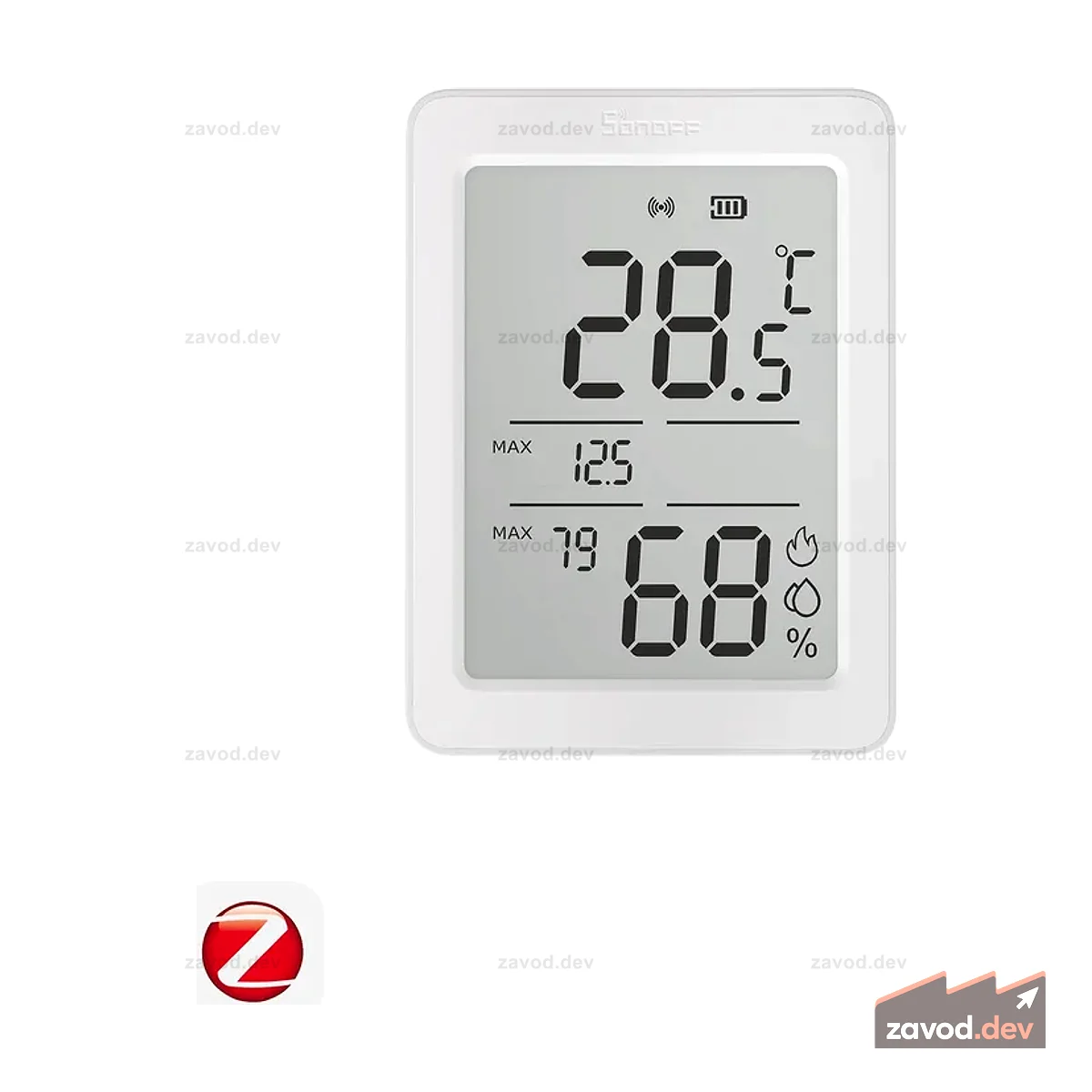 Sonoff AirGuard TH Zigbee Датчик температуры и влажности с 3,6-дюймовым ЖК-дисплеем